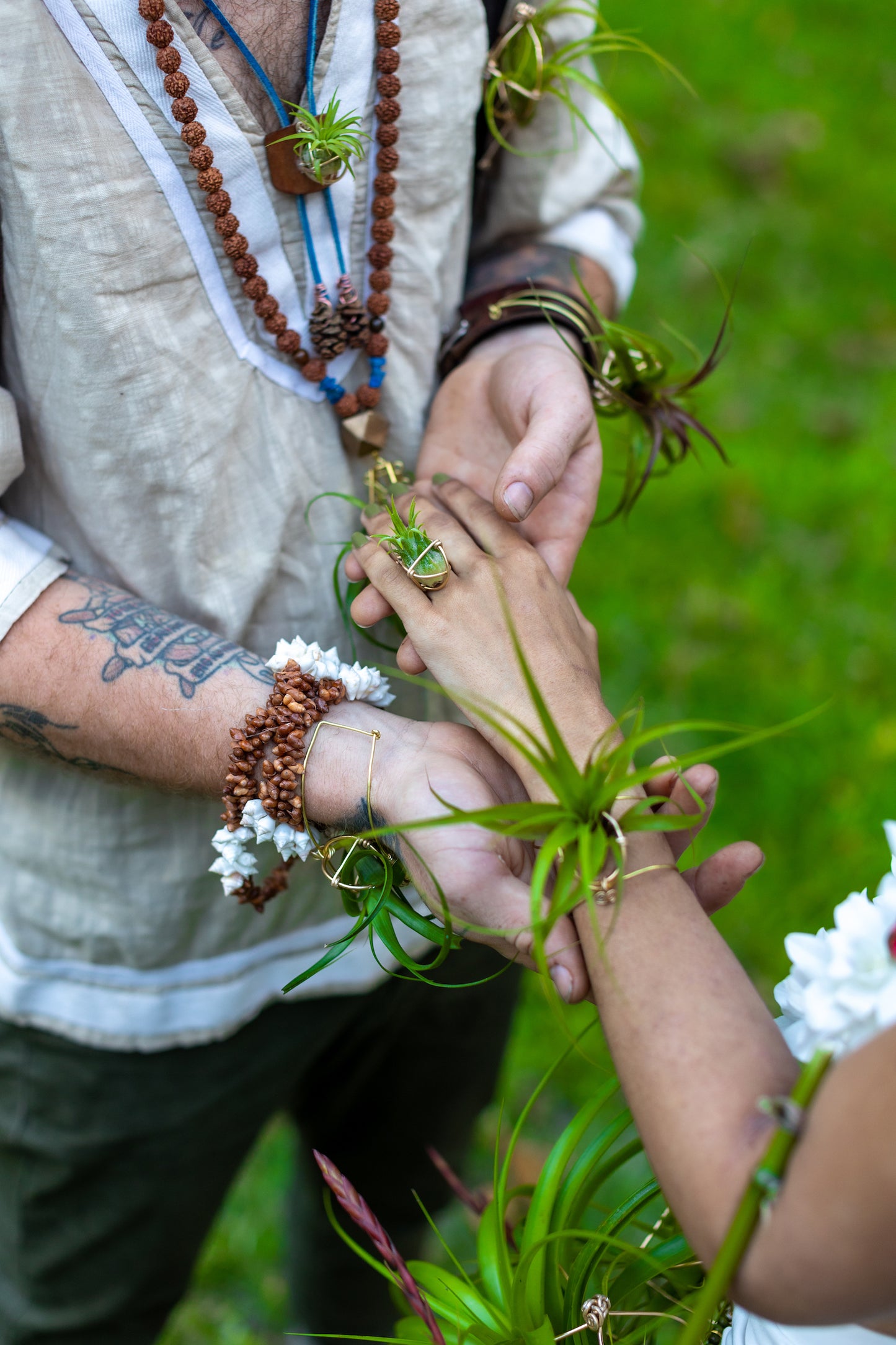 Air Plant Cuff Bracelet ~ Corsage Terrarium ~Anklet + Crystal Pyramid