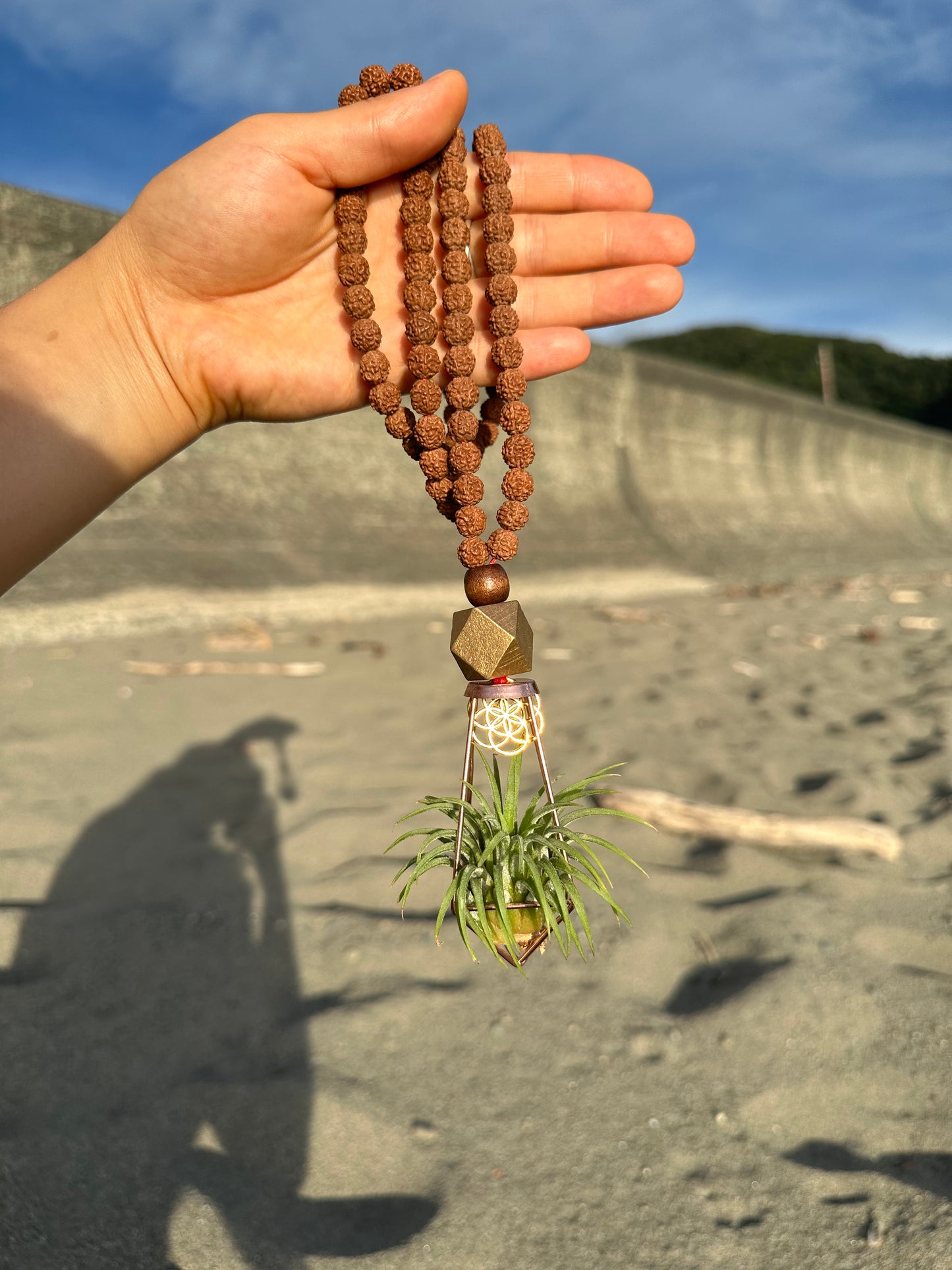 Rudraksha Monk Prayer Bead Air Plant Necklace