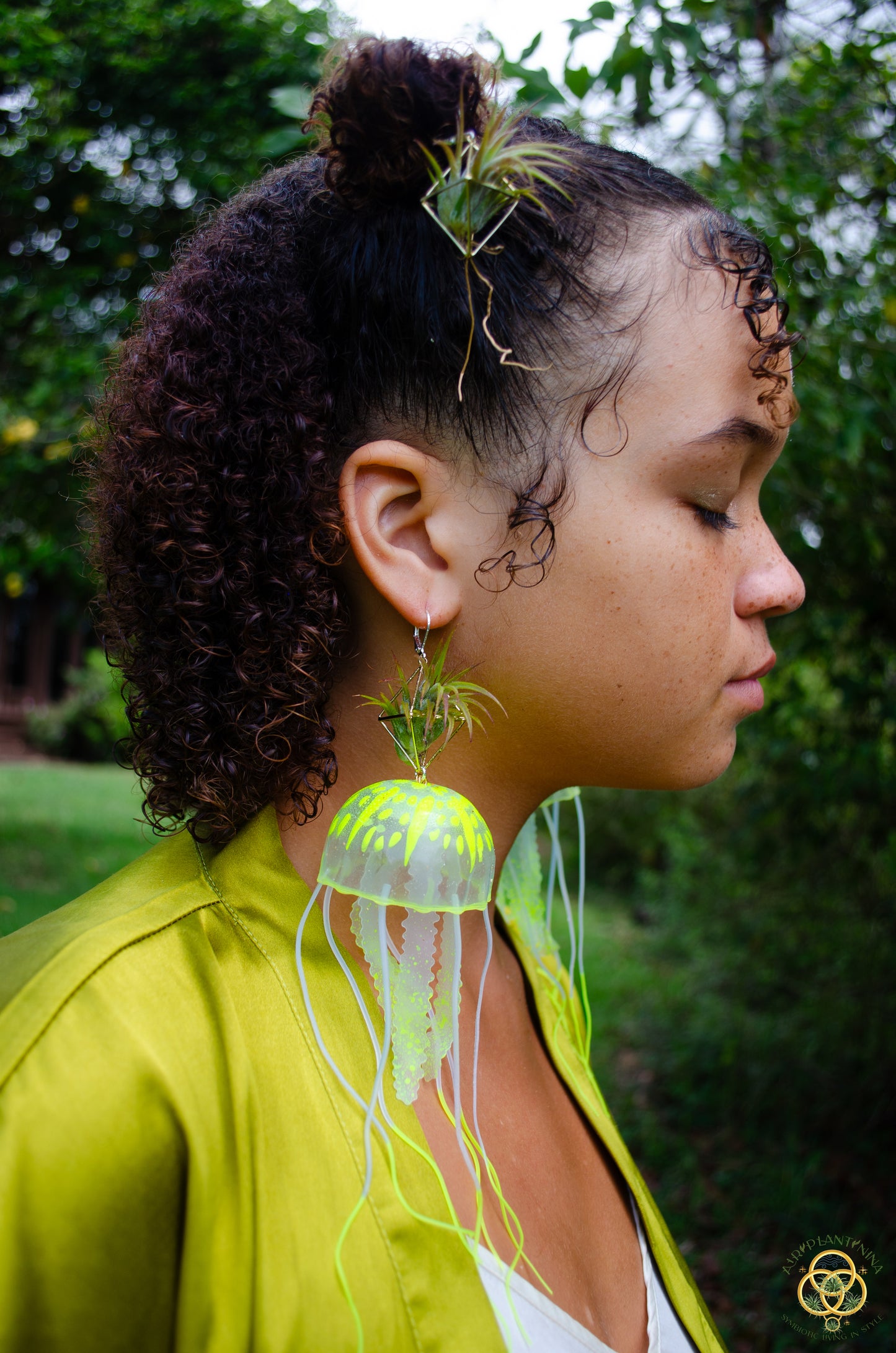 Jellyfish Glow Air Plant Earrings