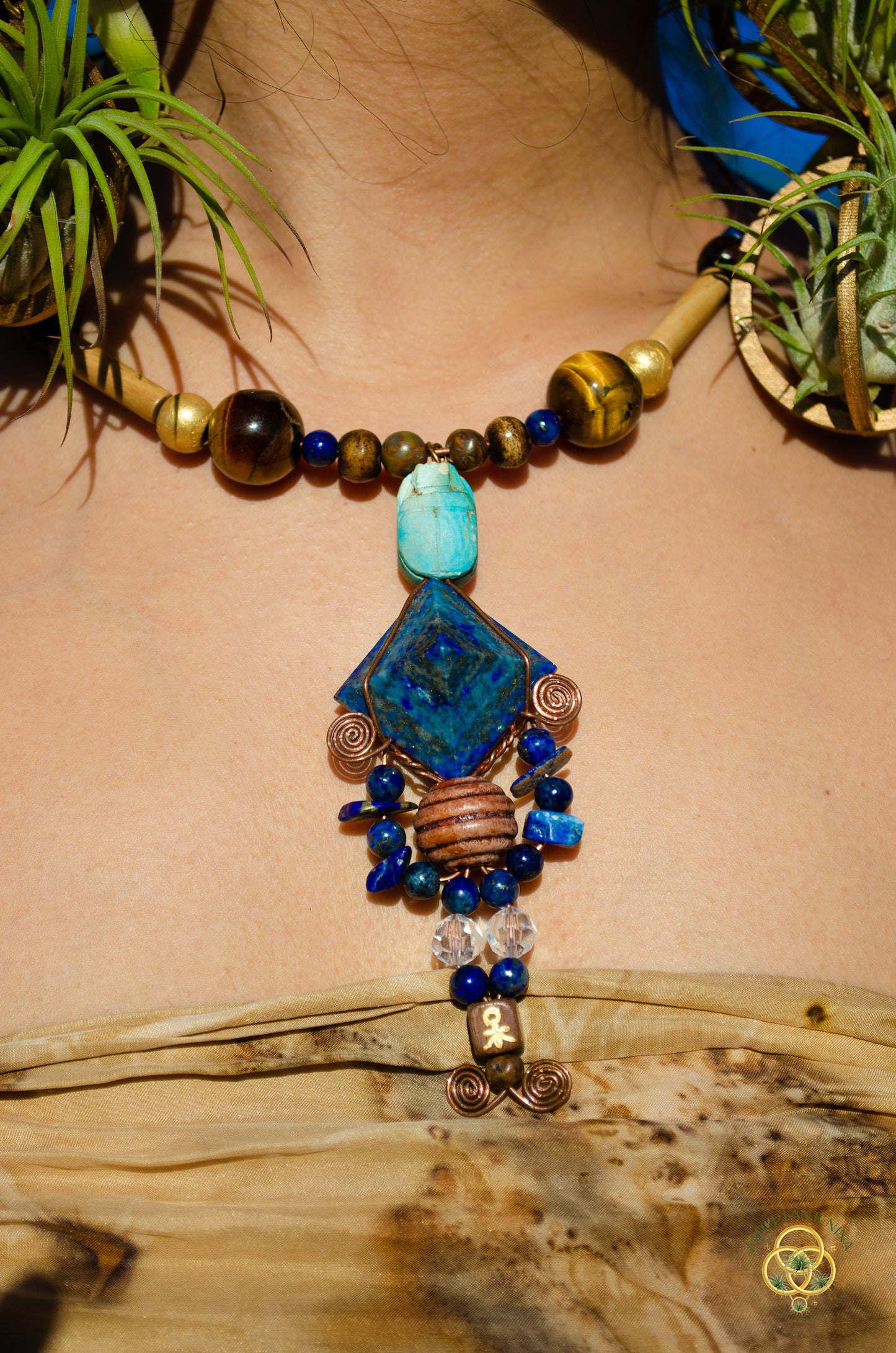 Crystal Pyramid Chest Plate Necklace (3 Types: Lapis Lazuli Pyramid, Adventure, Clear Quartz)