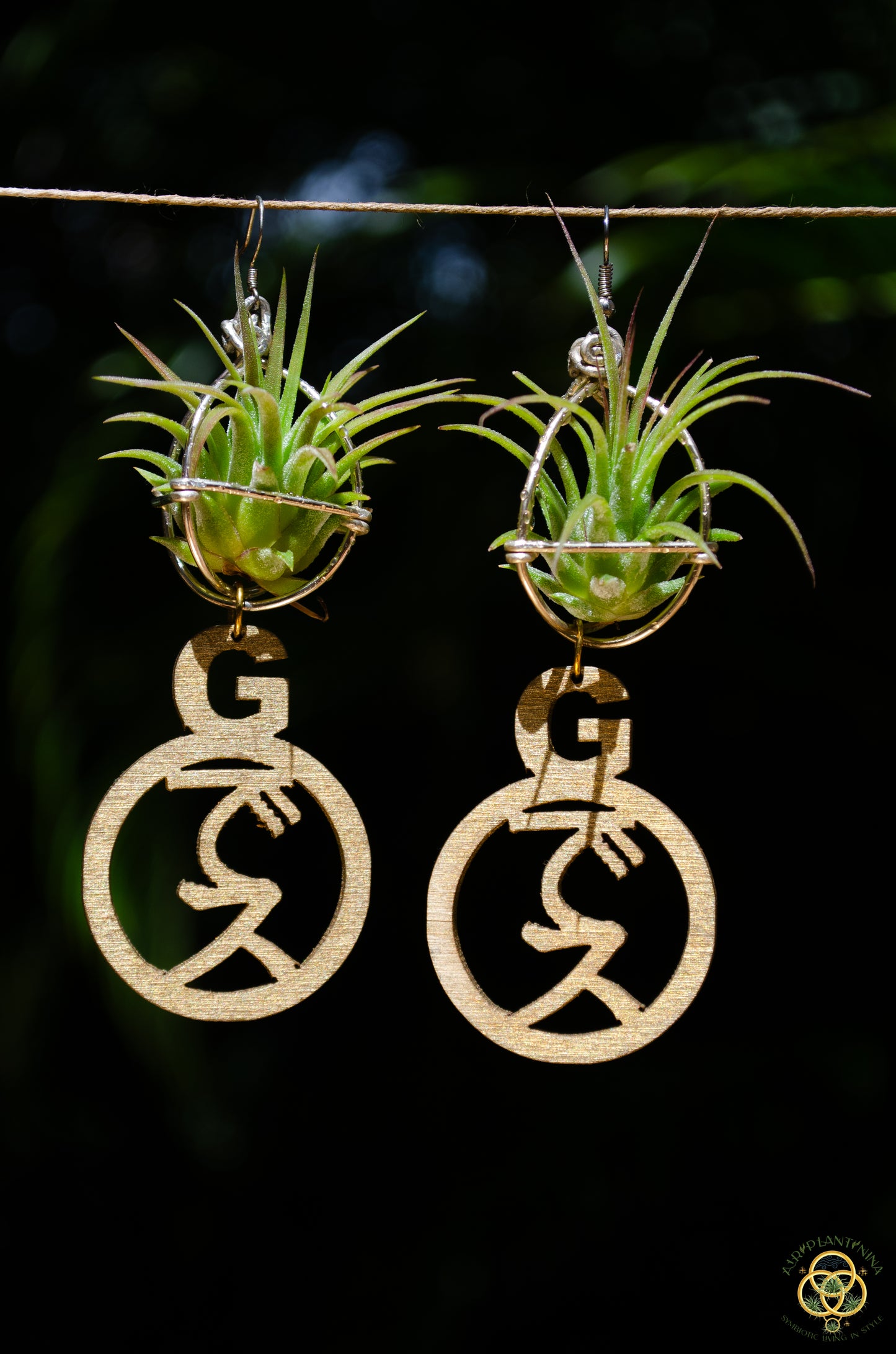 Goddess Ankanji Key Code Light Language Wooden Hoop Earrings
