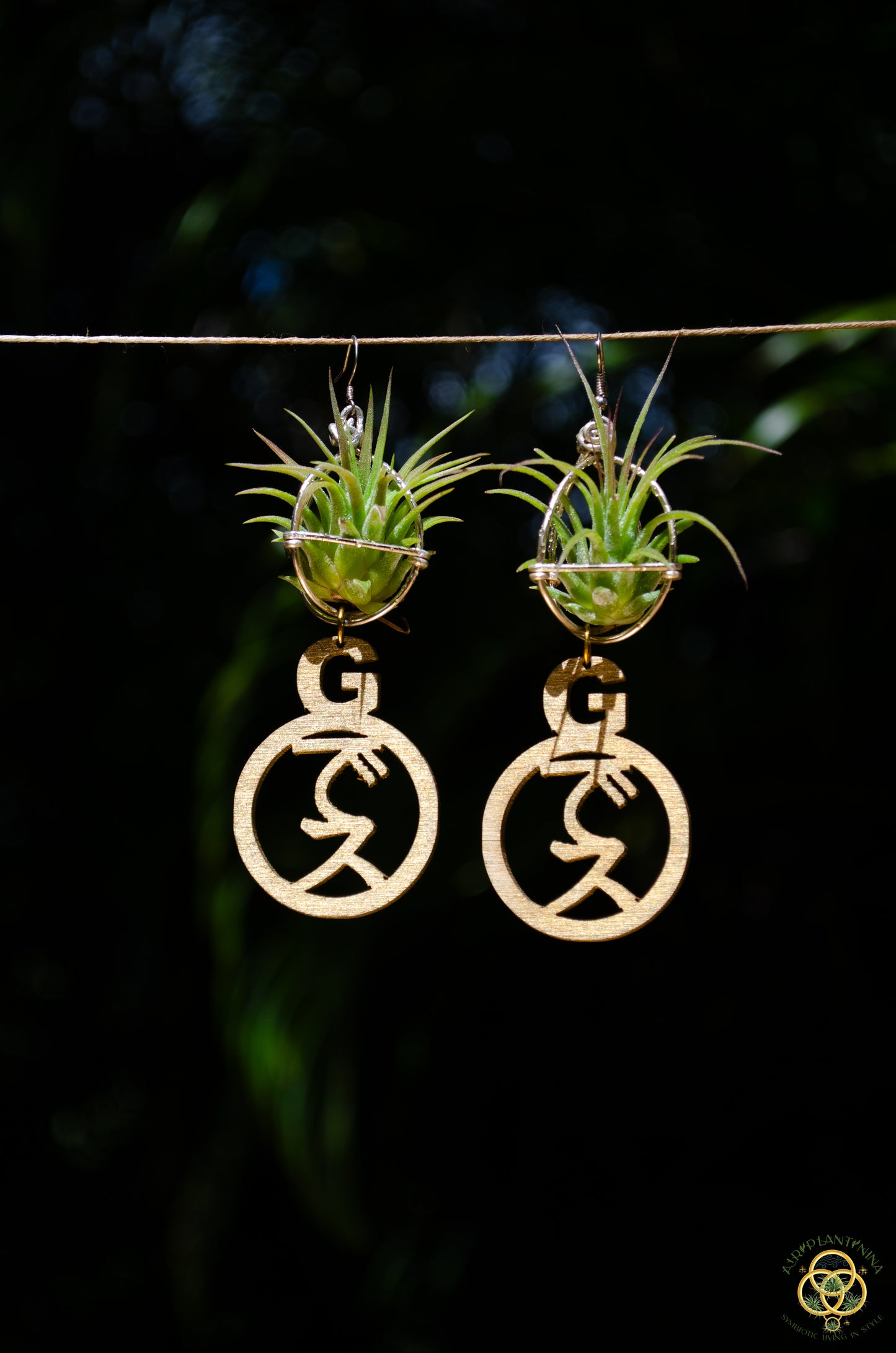 Goddess Ankanji Key Code Light Language Wooden Hoop Earrings