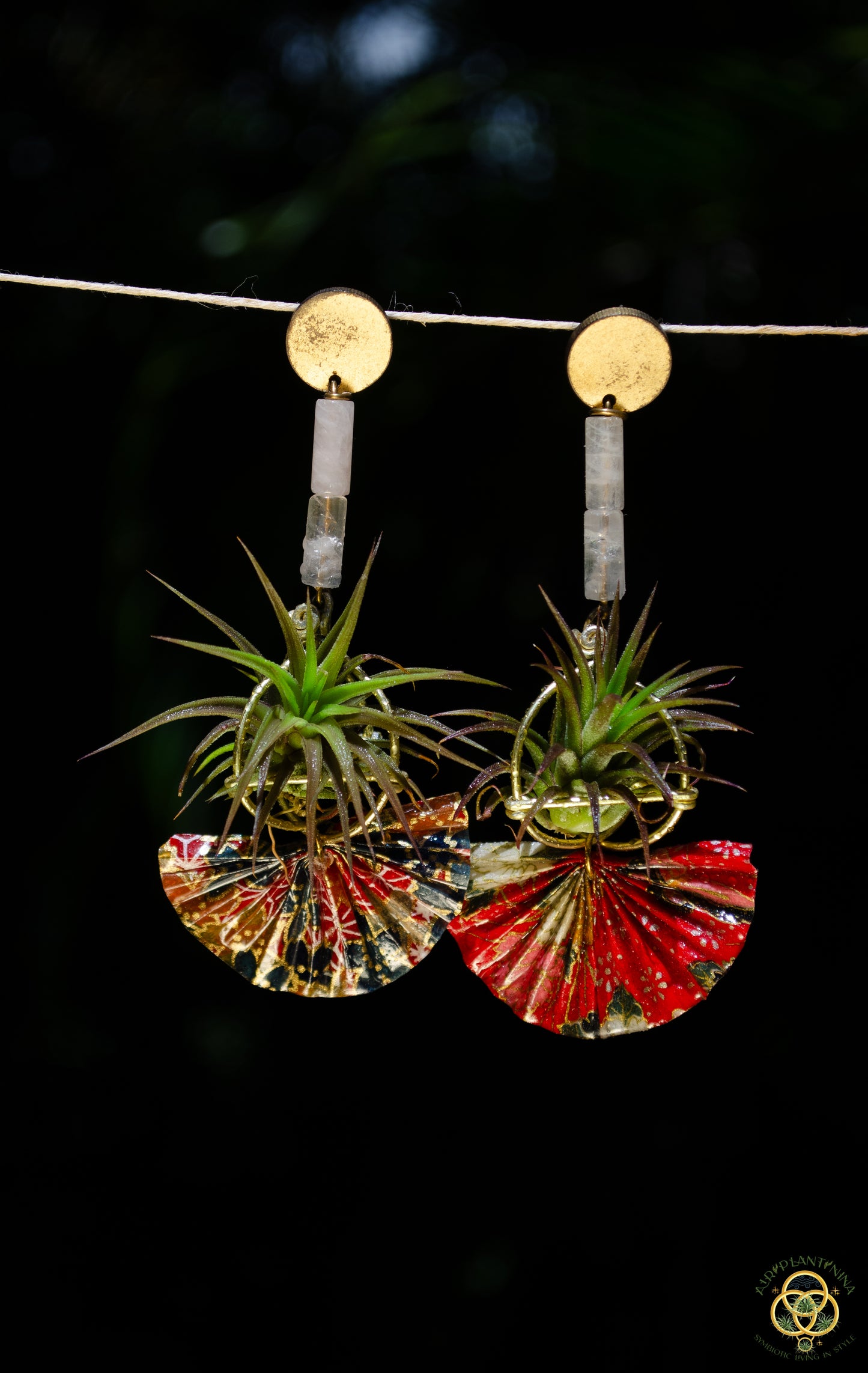 Origami Fan Air Plant Earrings