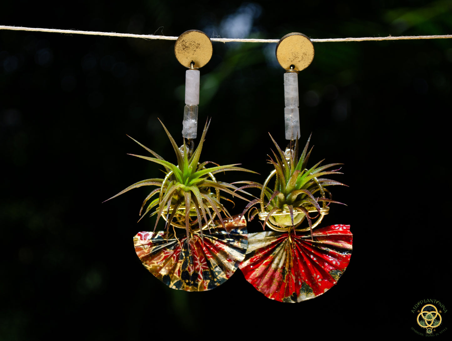 Origami Fan Air Plant Earrings