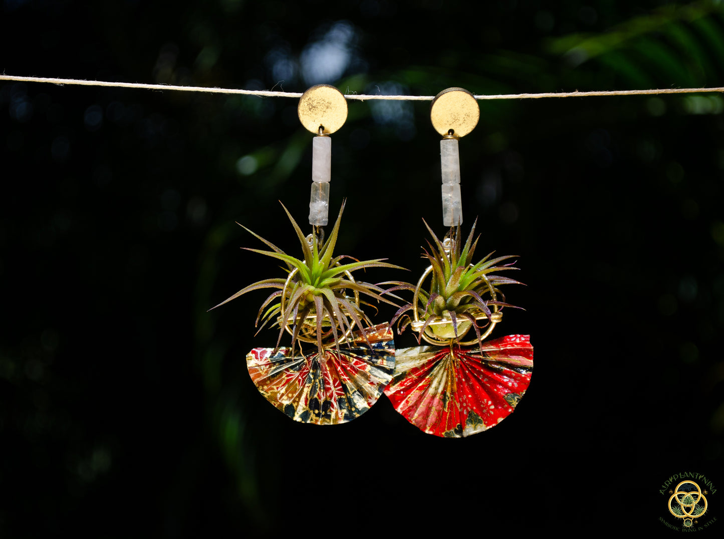 Origami Fan Air Plant Earrings