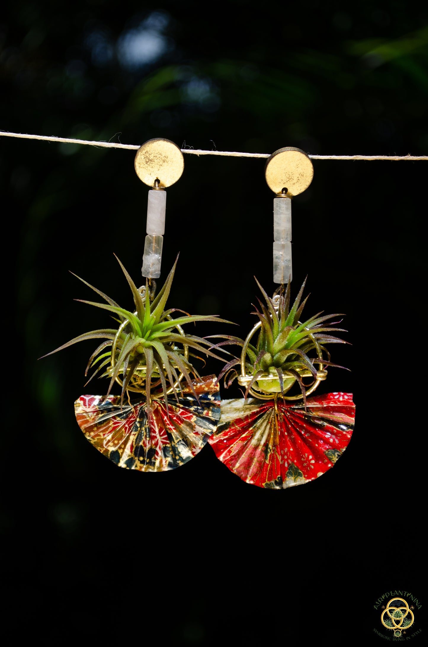 Origami Fan Air Plant Earrings