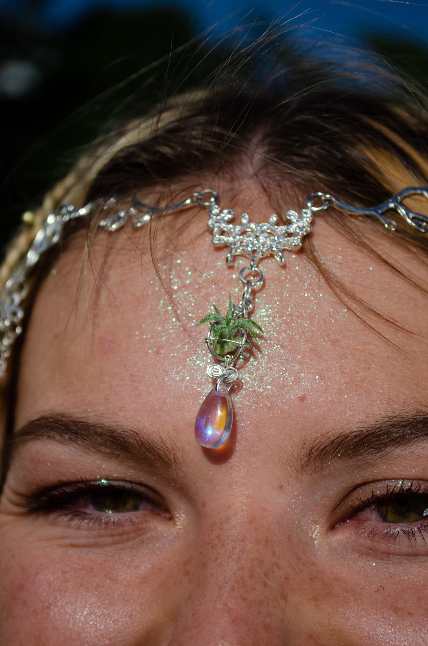 Air Plant Bindi Headdress Headchain Boho Bridal Headband