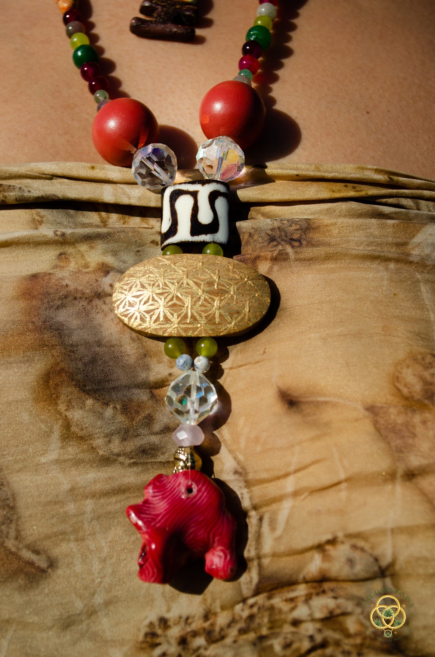 Coral Crystal Necklace