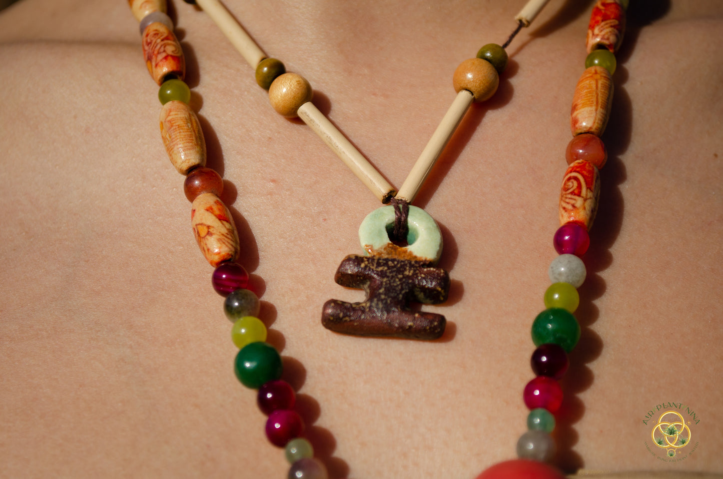"Ankhor" Ankanji Ceramic Crystal Necklace ~ Grounding ~ Ankh, Heaven and Earth V1, V2, V3