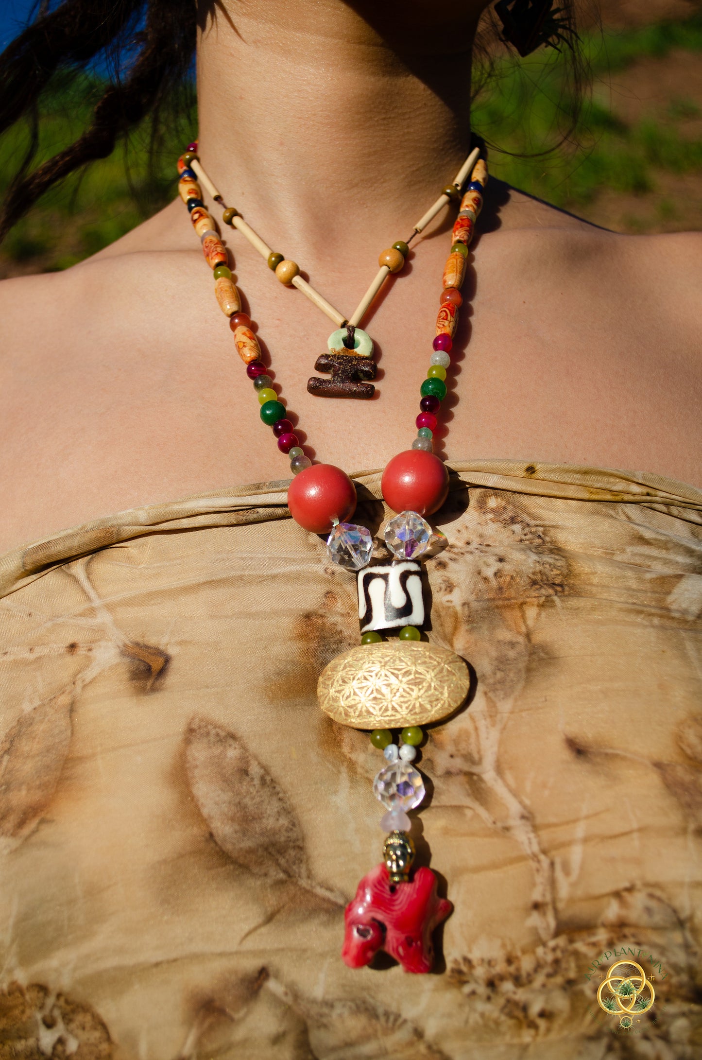 Coral Crystal Necklace