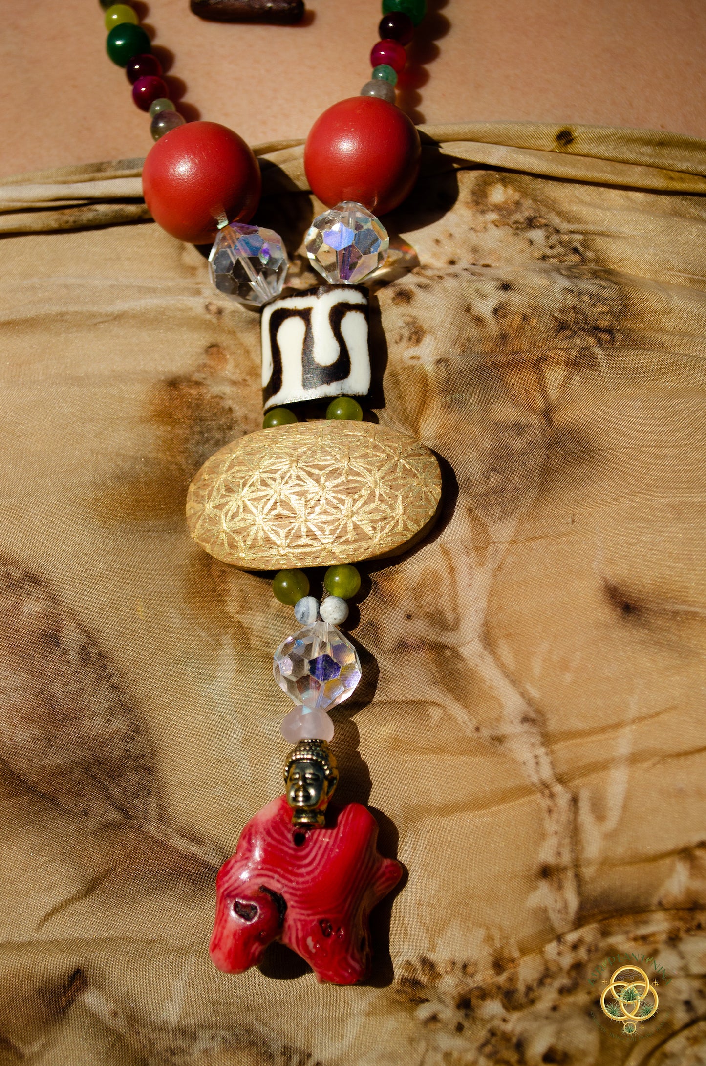 Coral Crystal Necklace