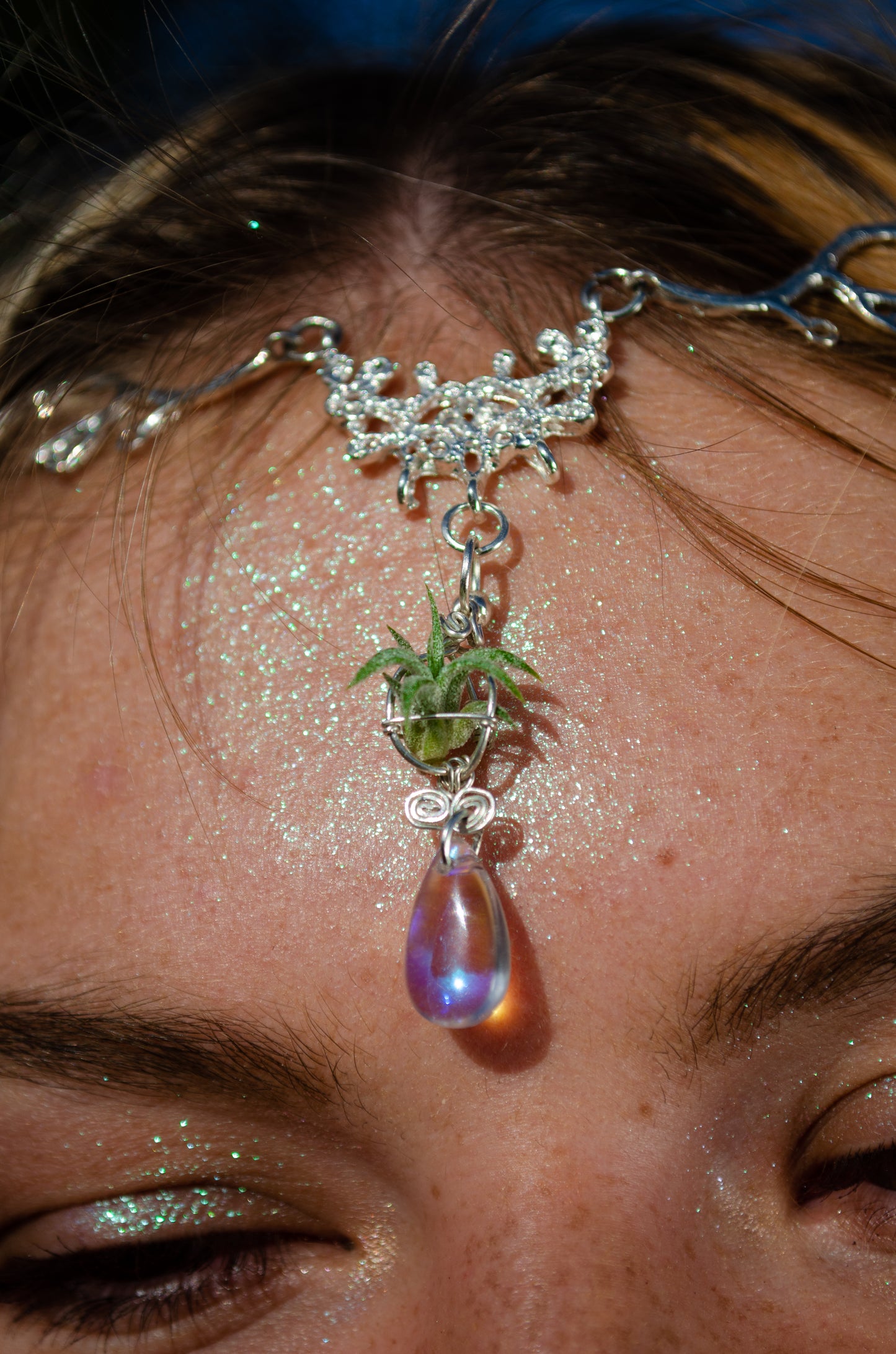 Air Plant Bindi Headdress Headchain Boho Bridal Headband