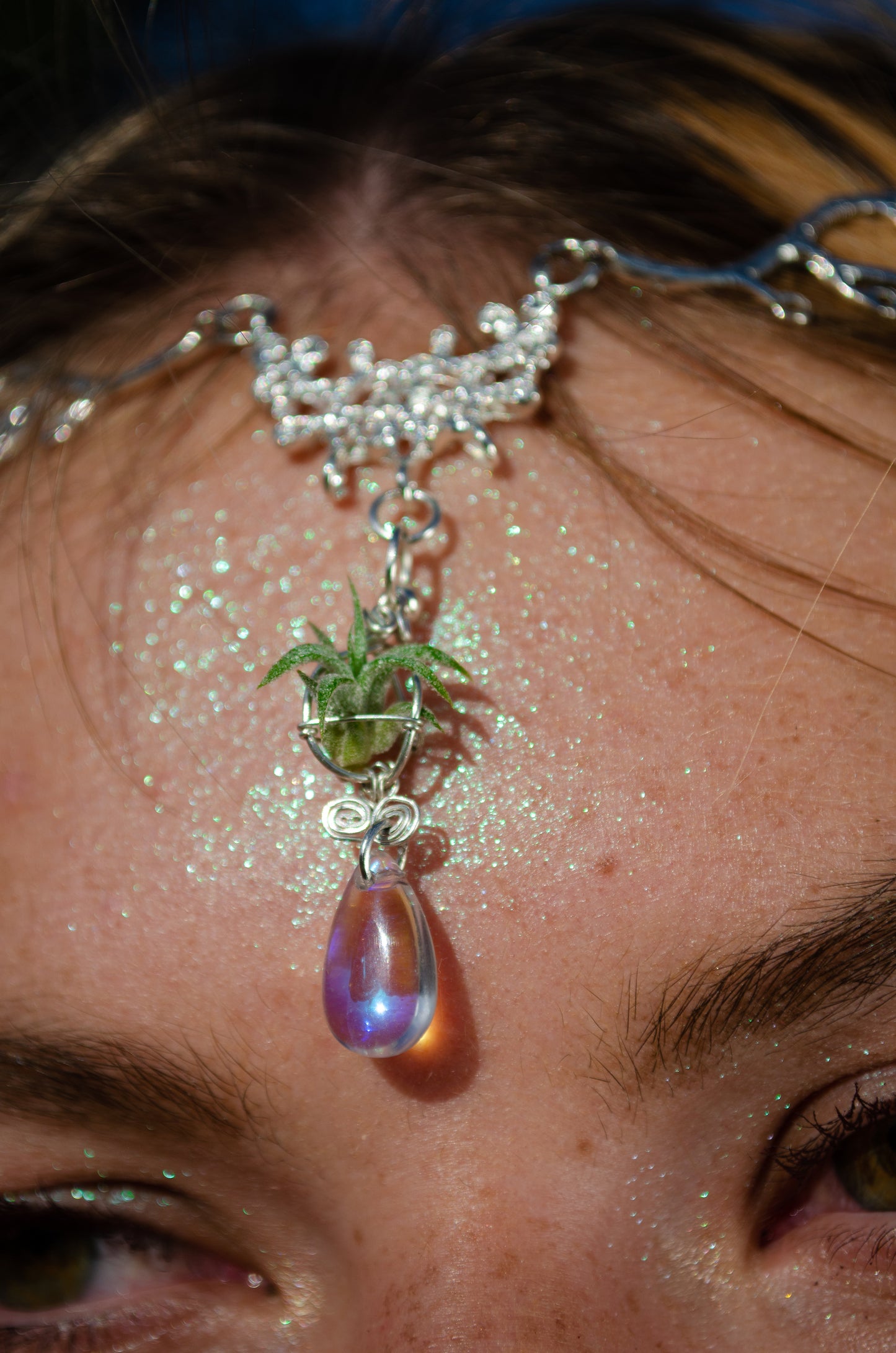 Air Plant Bindi Headdress Headchain Boho Bridal Headband