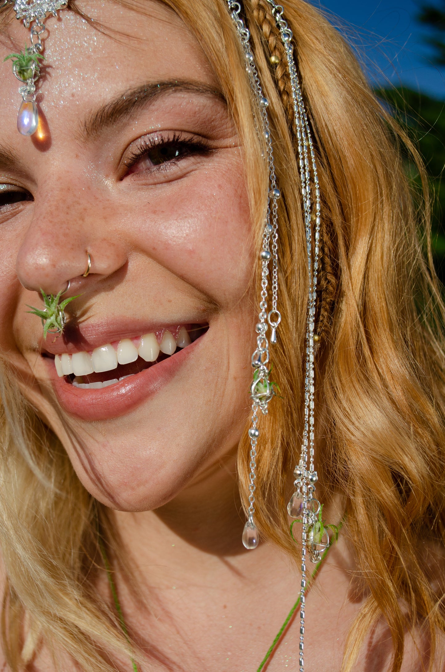 Air Plant Septum Nose Ring Cuff ~ Living Jewelry