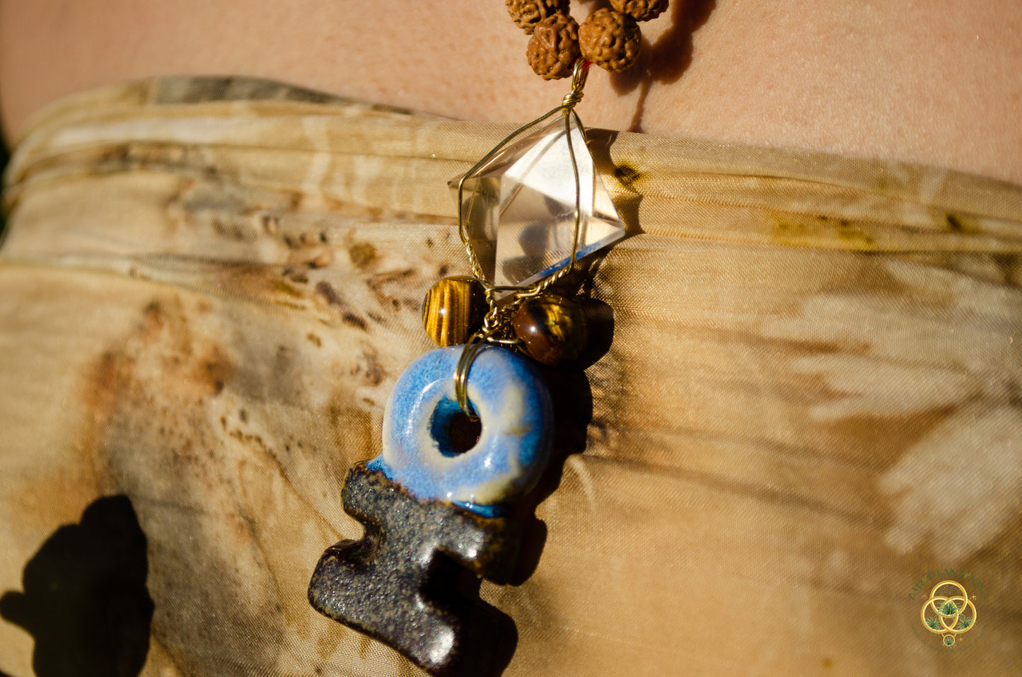 "Ankhor" Ankanji Ceramic Crystal Necklace ~ Grounding ~ Ankh, Heaven and Earth V1, V2, V3