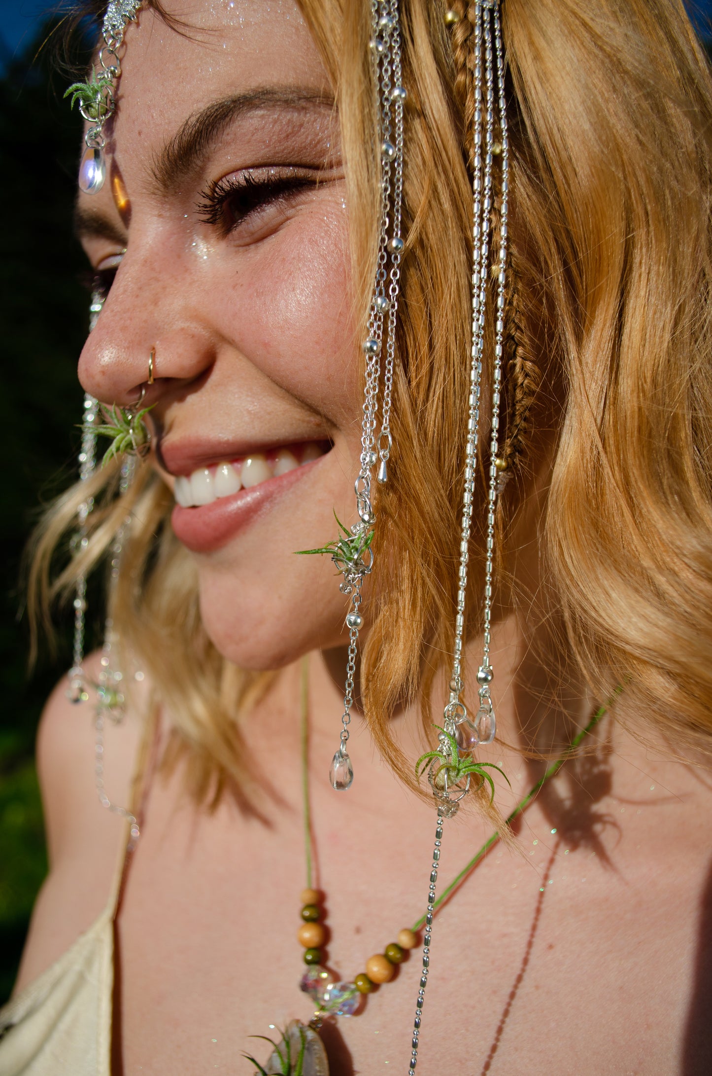 Air Plant Septum Nose Ring Cuff ~ Living Jewelry