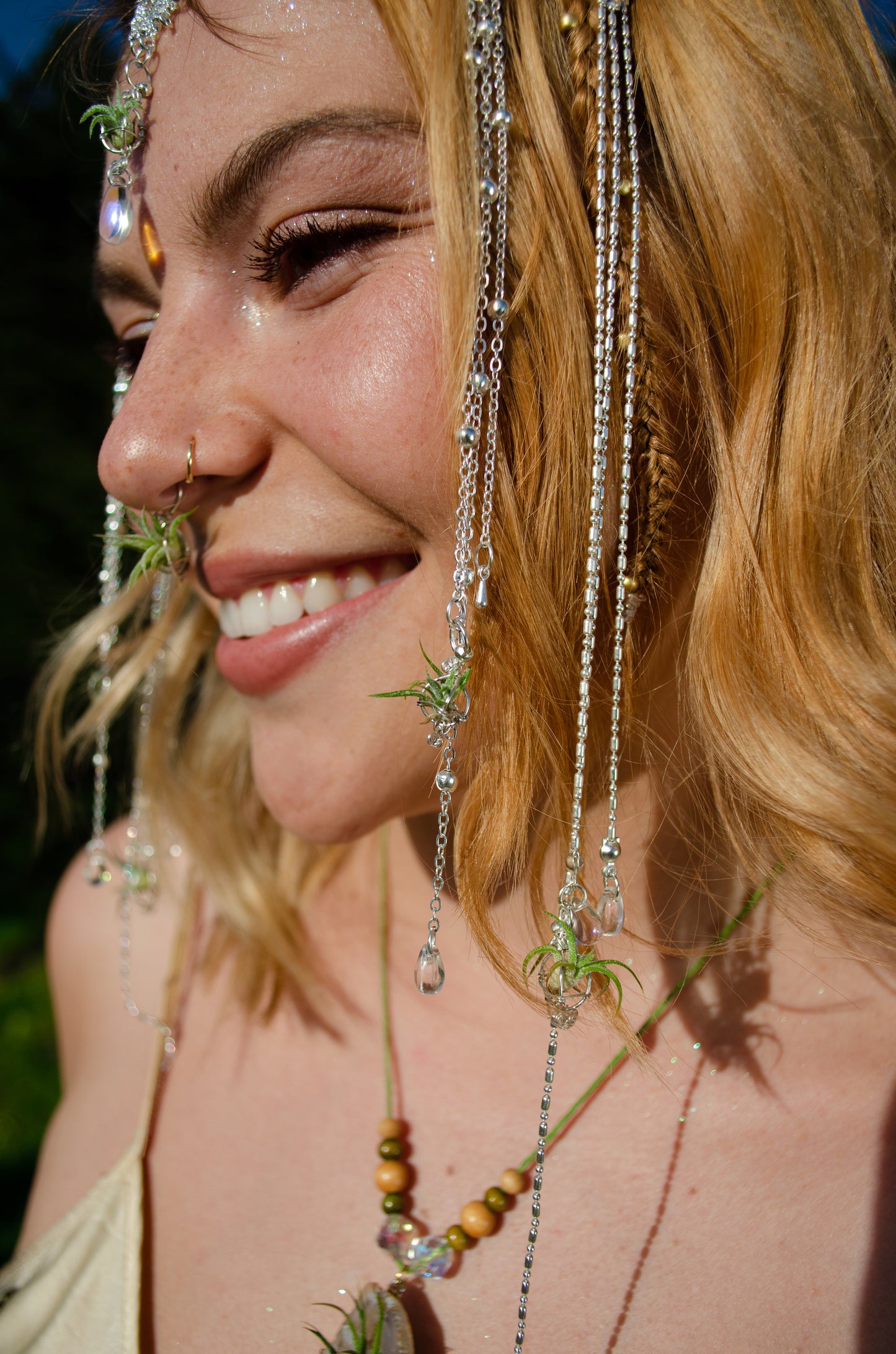 Air Plant Bindi Headdress Headchain Boho Bridal Headband