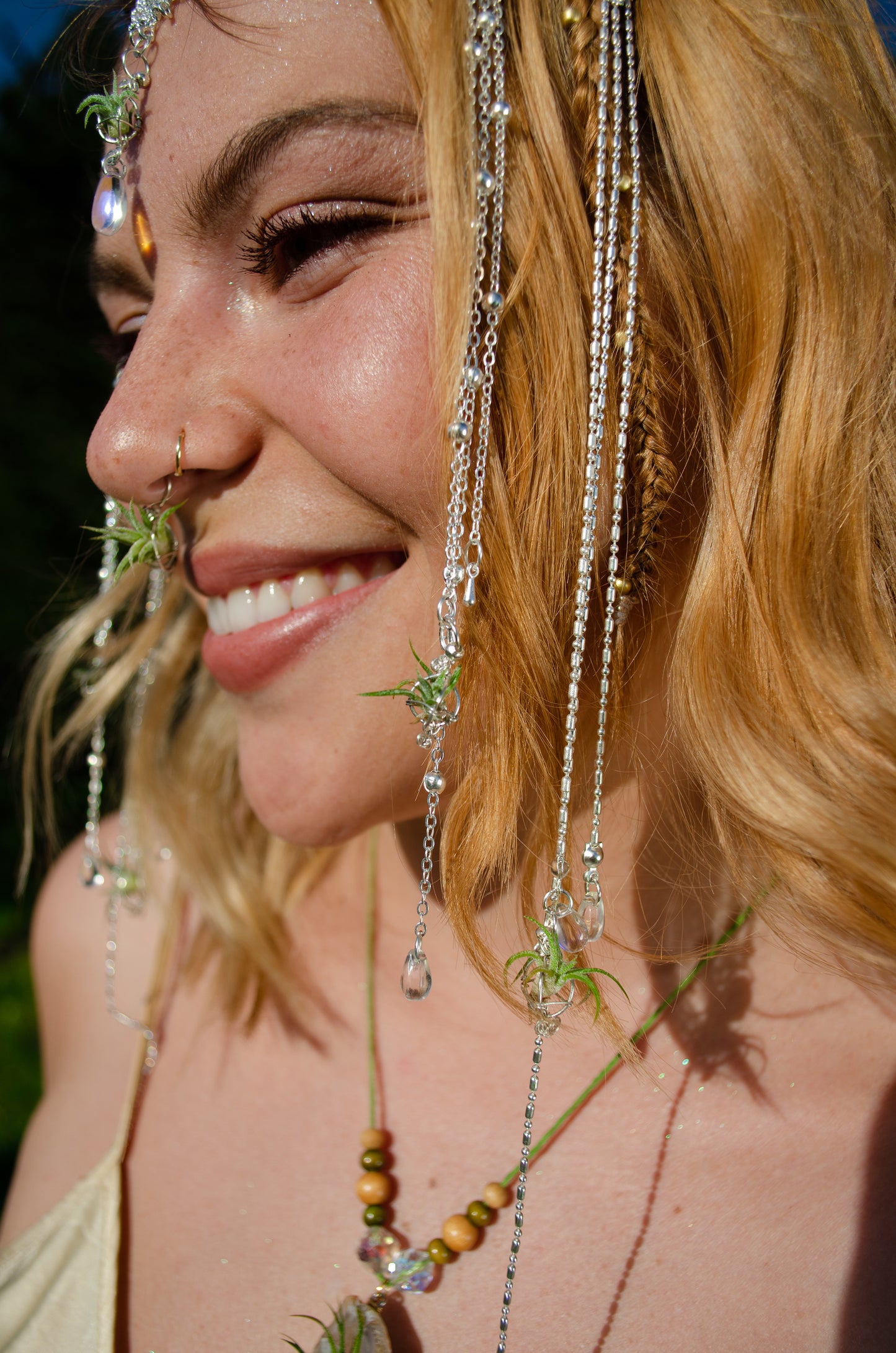 Air Plant Bindi Headdress Headchain Boho Bridal Headband