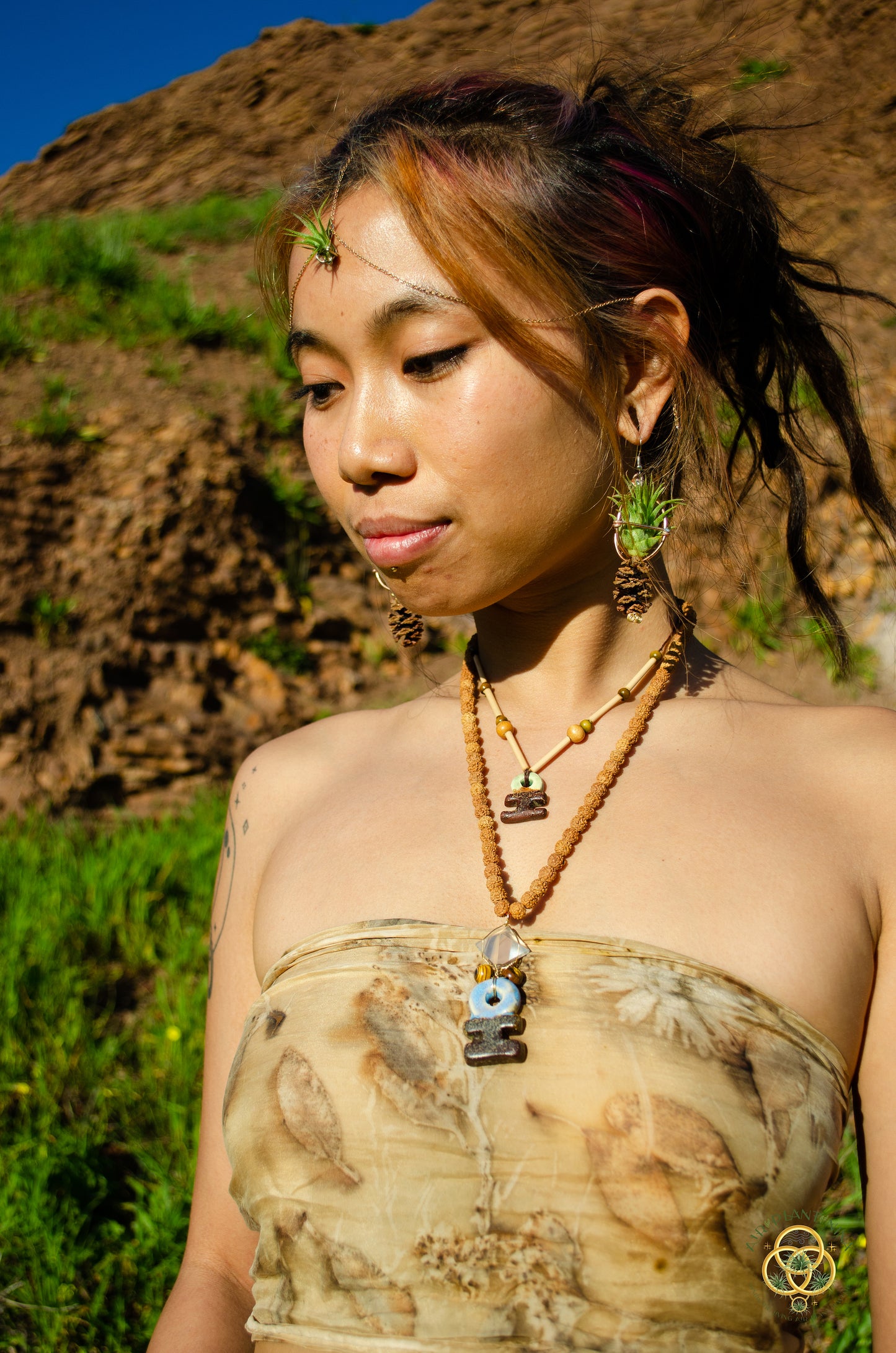 "Ankhor" Ankanji Ceramic Crystal Necklace ~ Grounding ~ Ankh, Heaven and Earth V1, V2, V3