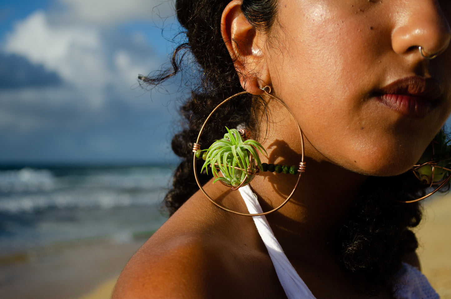 Living Air Plant Living Hoop Earrings