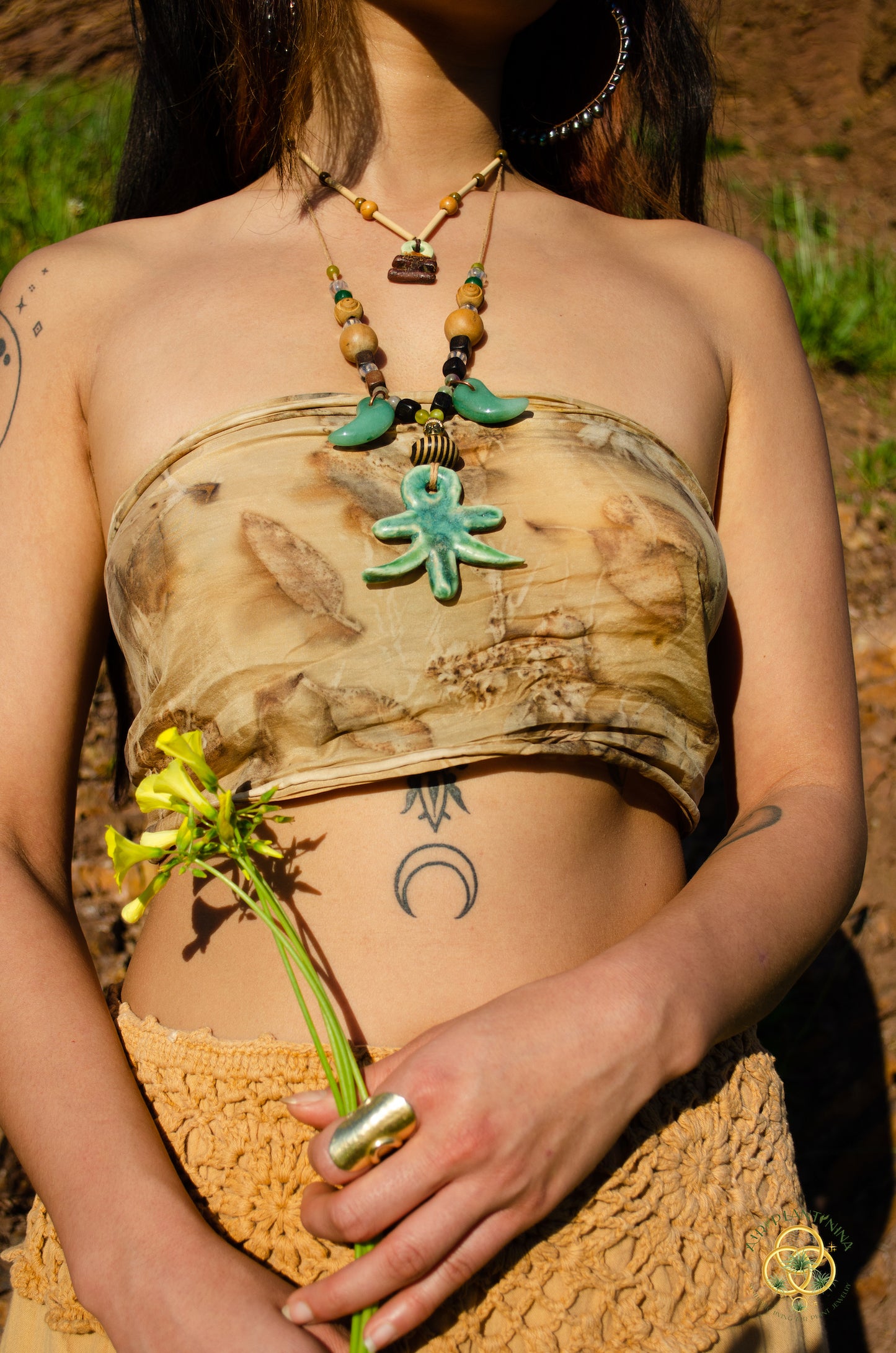 Tree of Life "Ankhi" Ankanji Ceramic Crystal Necklace