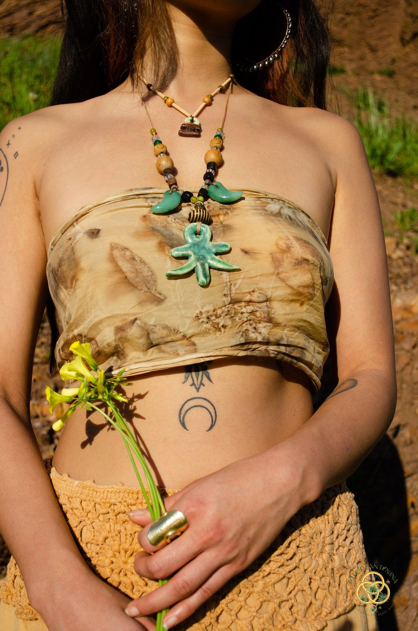 "Ankhor" Ankanji Ceramic Crystal Necklace ~ Grounding ~ Ankh, Heaven and Earth V1, V2, V3