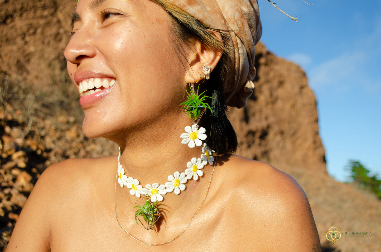 Air Plant Choker Pendant  ~  Flower Chokers + Flower Earrings Set