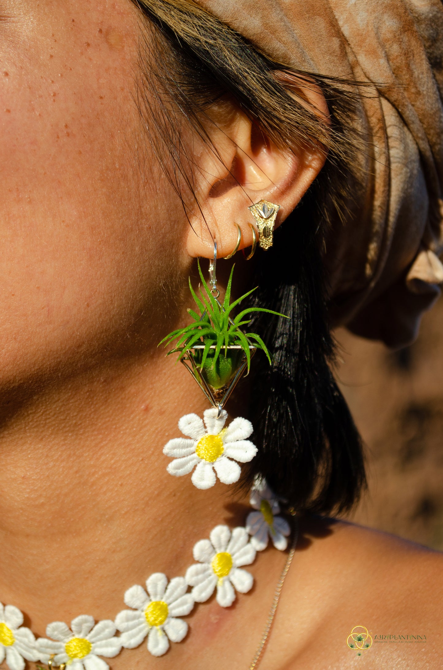 Air Plant Choker Pendant  ~  Flower Chokers + Flower Earrings Set