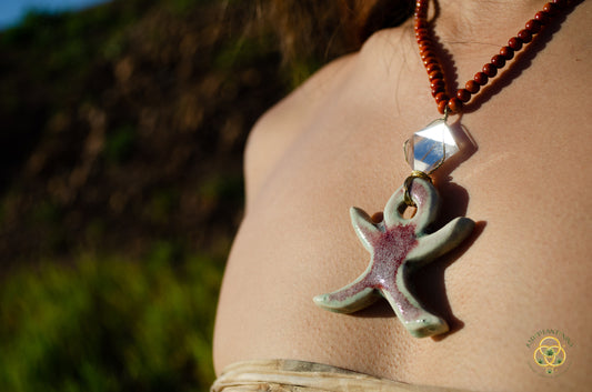 Fire of Life "Ankha" Ankanji Ceramic Crystal Necklace
