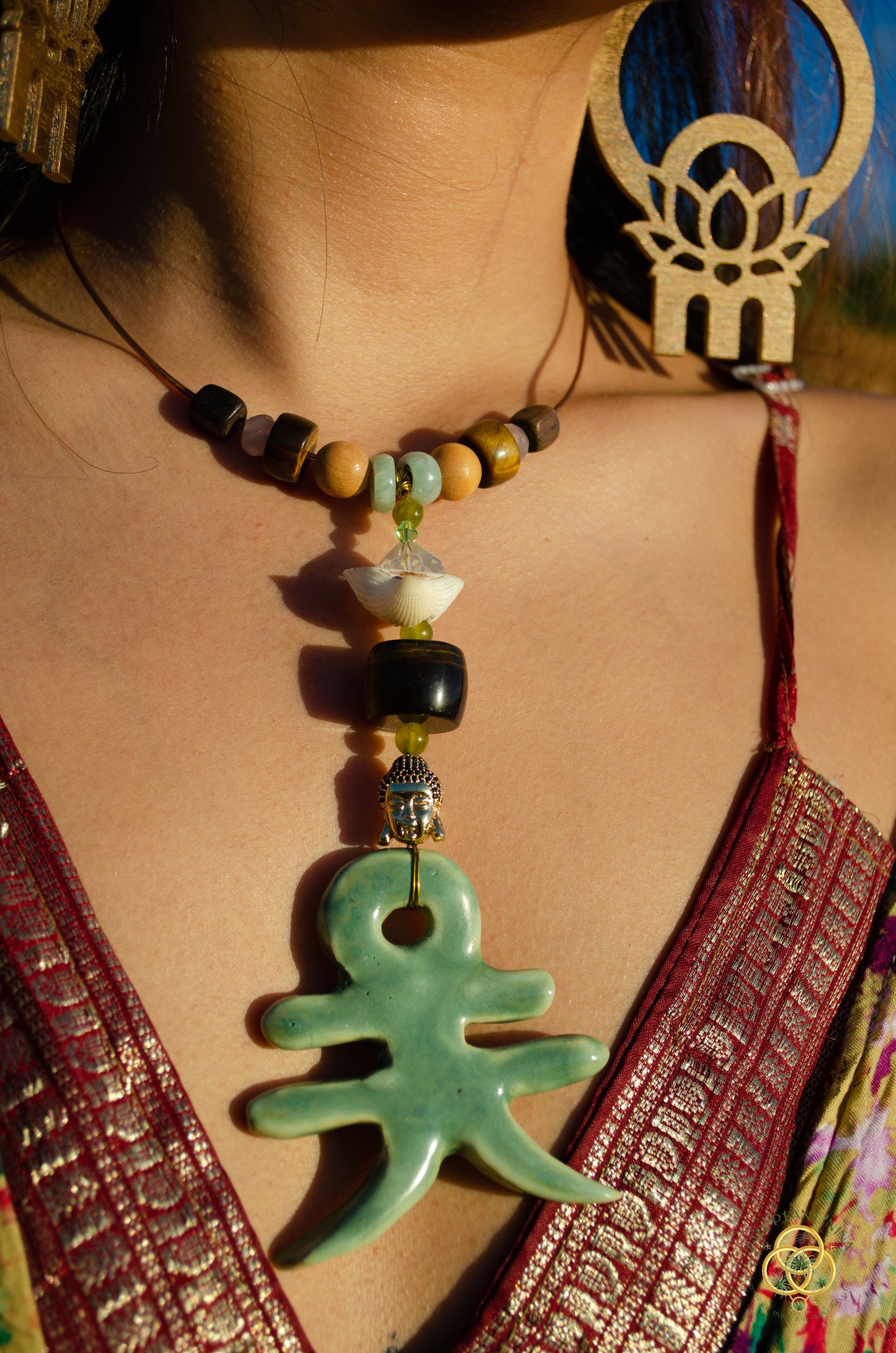 "Ankh-Ten" Ankanji Ceramic Crystal Necklace ~ Eternal Life + Heaven