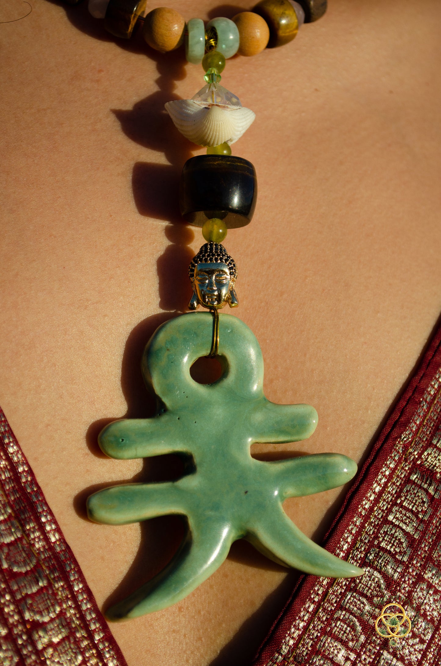 "Ankh-Ten" Ankanji Ceramic Crystal Necklace ~ Eternal Life + Heaven