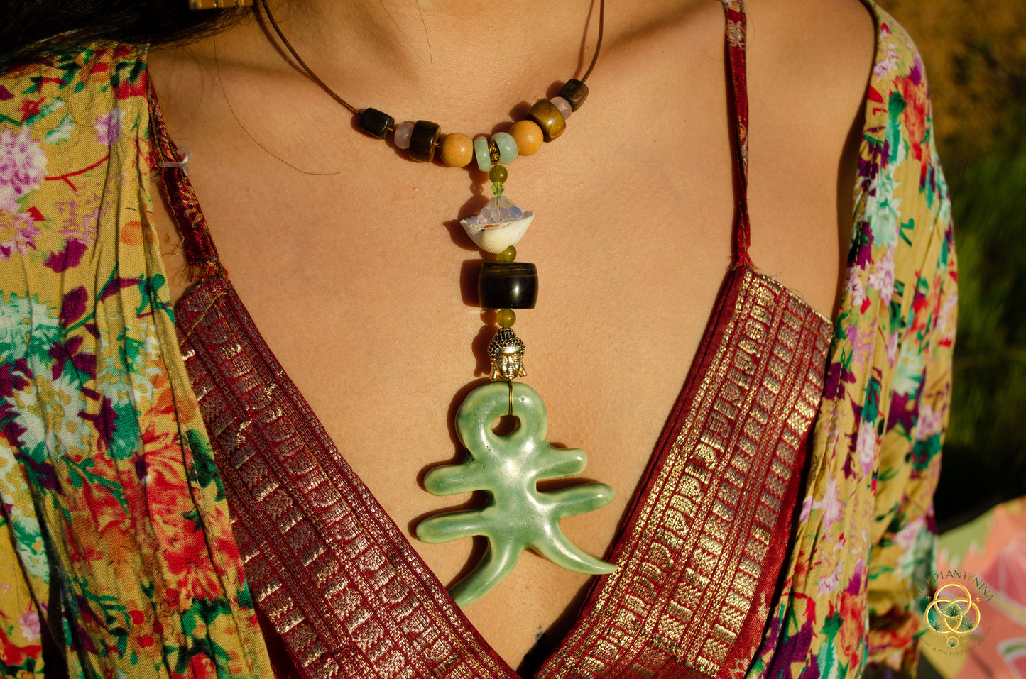 "Ankh-Ten" Ankanji Ceramic Crystal Necklace ~ Eternal Life + Heaven