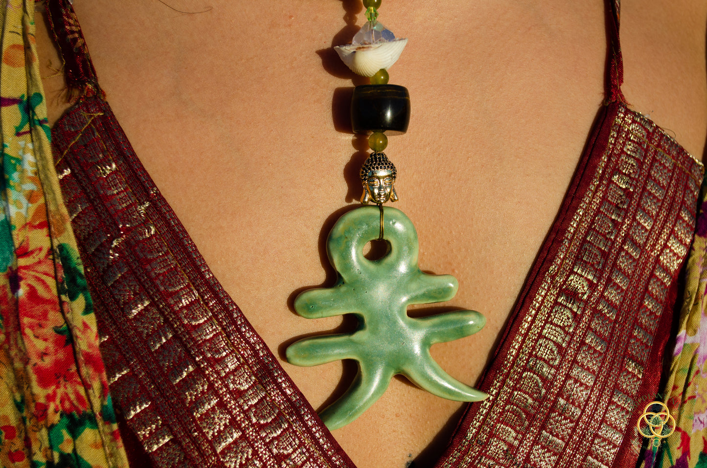 "Ankh-Ten" Ankanji Ceramic Crystal Necklace ~ Eternal Life + Heaven