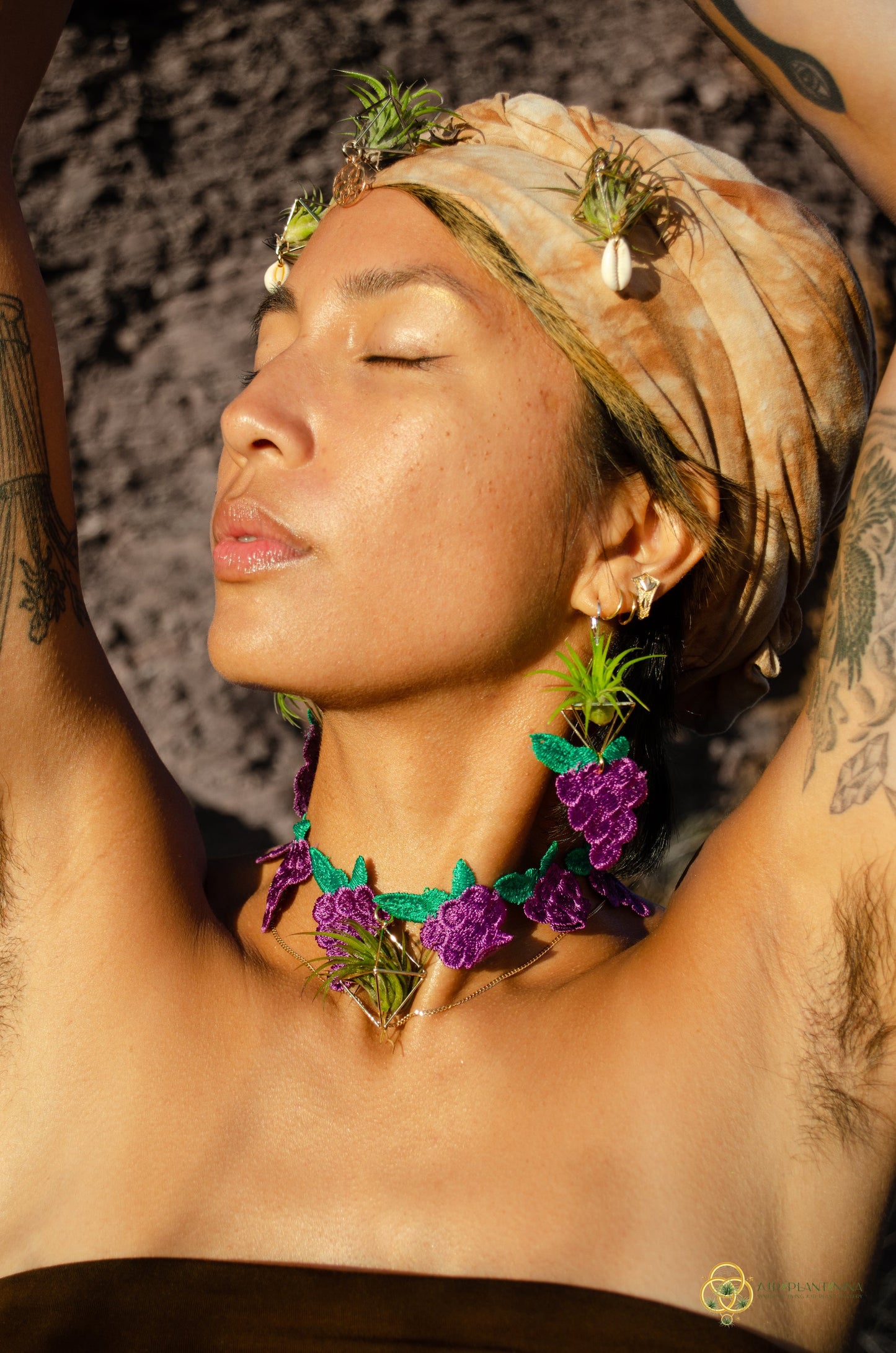 Air Plant Choker Pendant  ~  Fruity Chokers + Earrings Set (Cherry, Grape, Banana, Watermelon, Strawberry)))