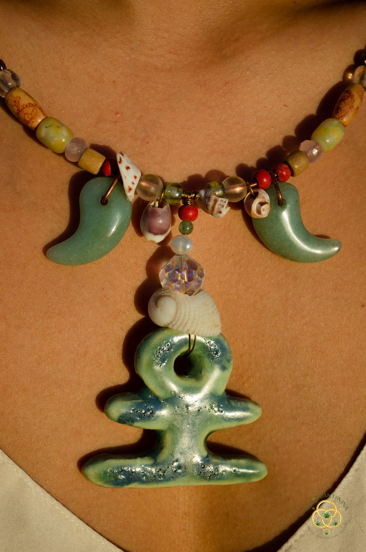 "Ankhor" Ankanji Ceramic Crystal Necklace ~ Grounding ~ Ankh, Heaven and Earth V1, V2, V3