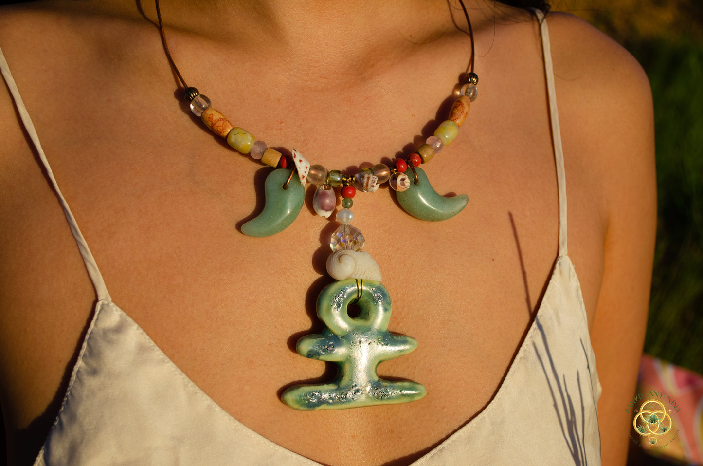 "Ankhor" Ankanji Ceramic Crystal Necklace ~ Grounding ~ Ankh, Heaven and Earth V1, V2, V3