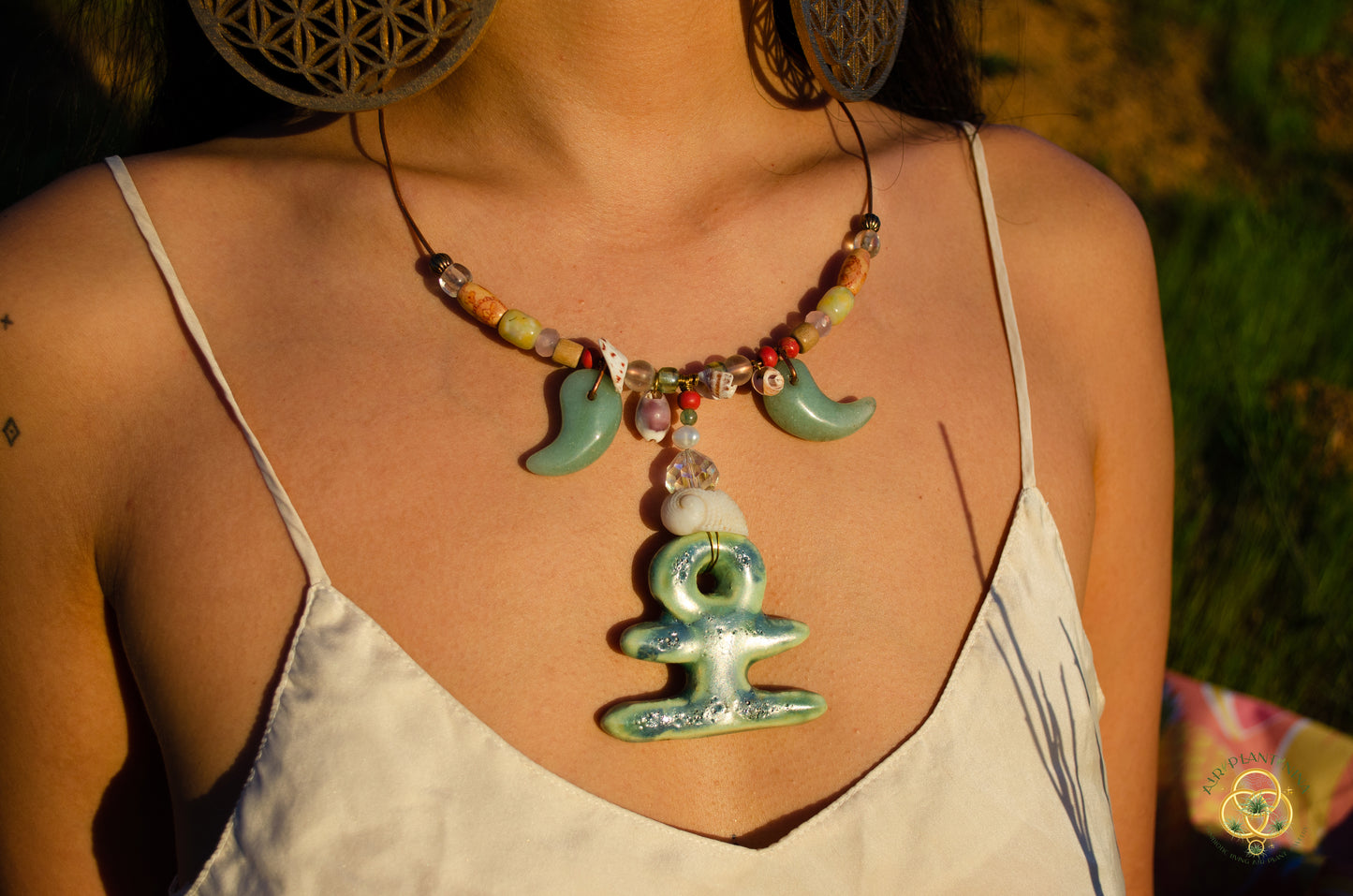 "Ankhor" Ankanji Ceramic Crystal Necklace ~ Grounding ~ Ankh, Heaven and Earth V1, V2, V3