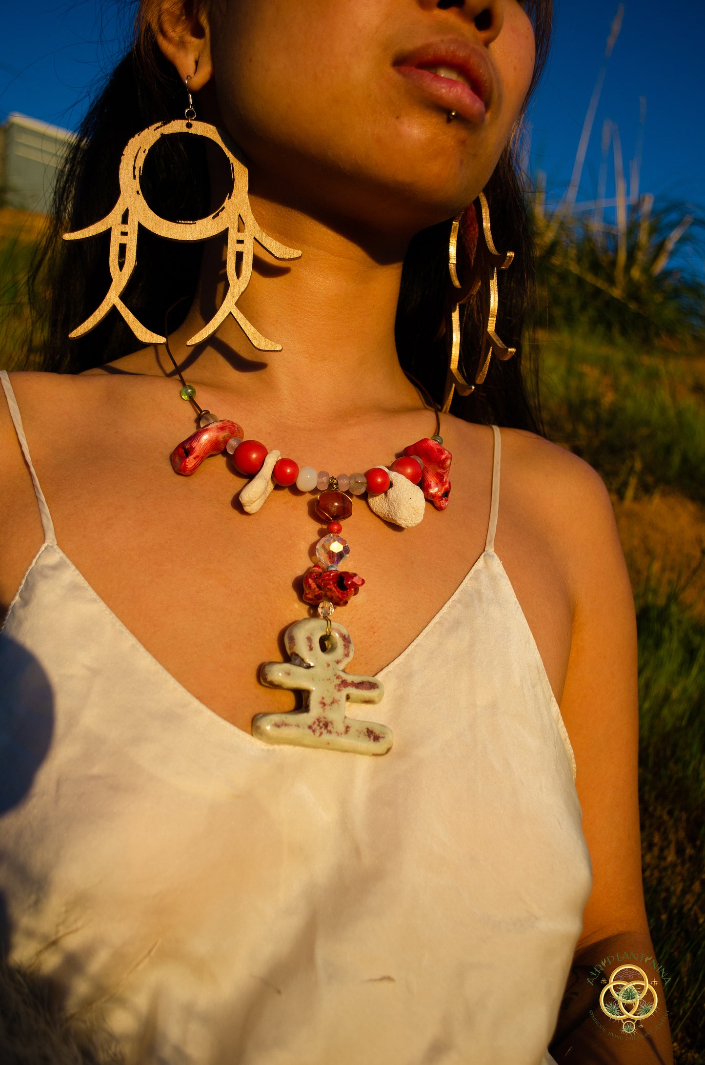 "Ankhor" Ankanji Ceramic Crystal Necklace ~ Grounding ~ Ankh, Heaven and Earth V1, V2, V3