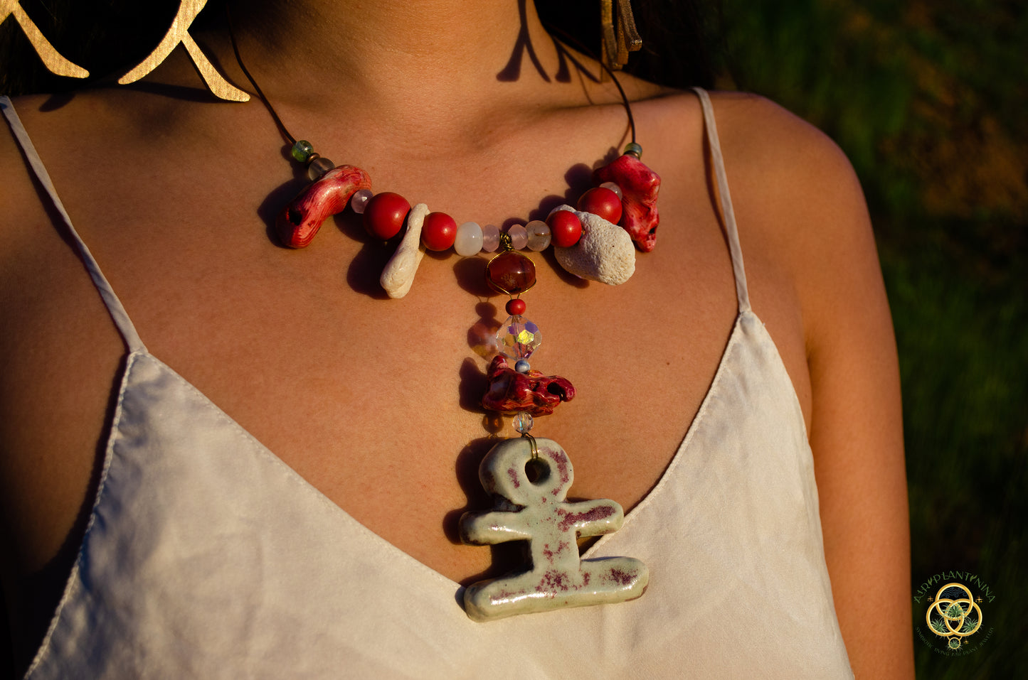 "Ankhor" Ankanji Ceramic Crystal Necklace ~ Grounding ~ Ankh, Heaven and Earth V1, V2, V3