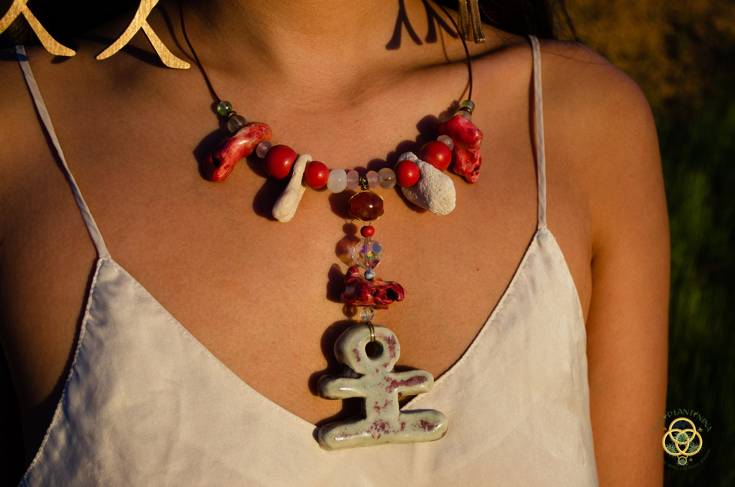 "Ankhor" Ankanji Ceramic Crystal Necklace ~ Grounding ~ Ankh, Heaven and Earth V1, V2, V3