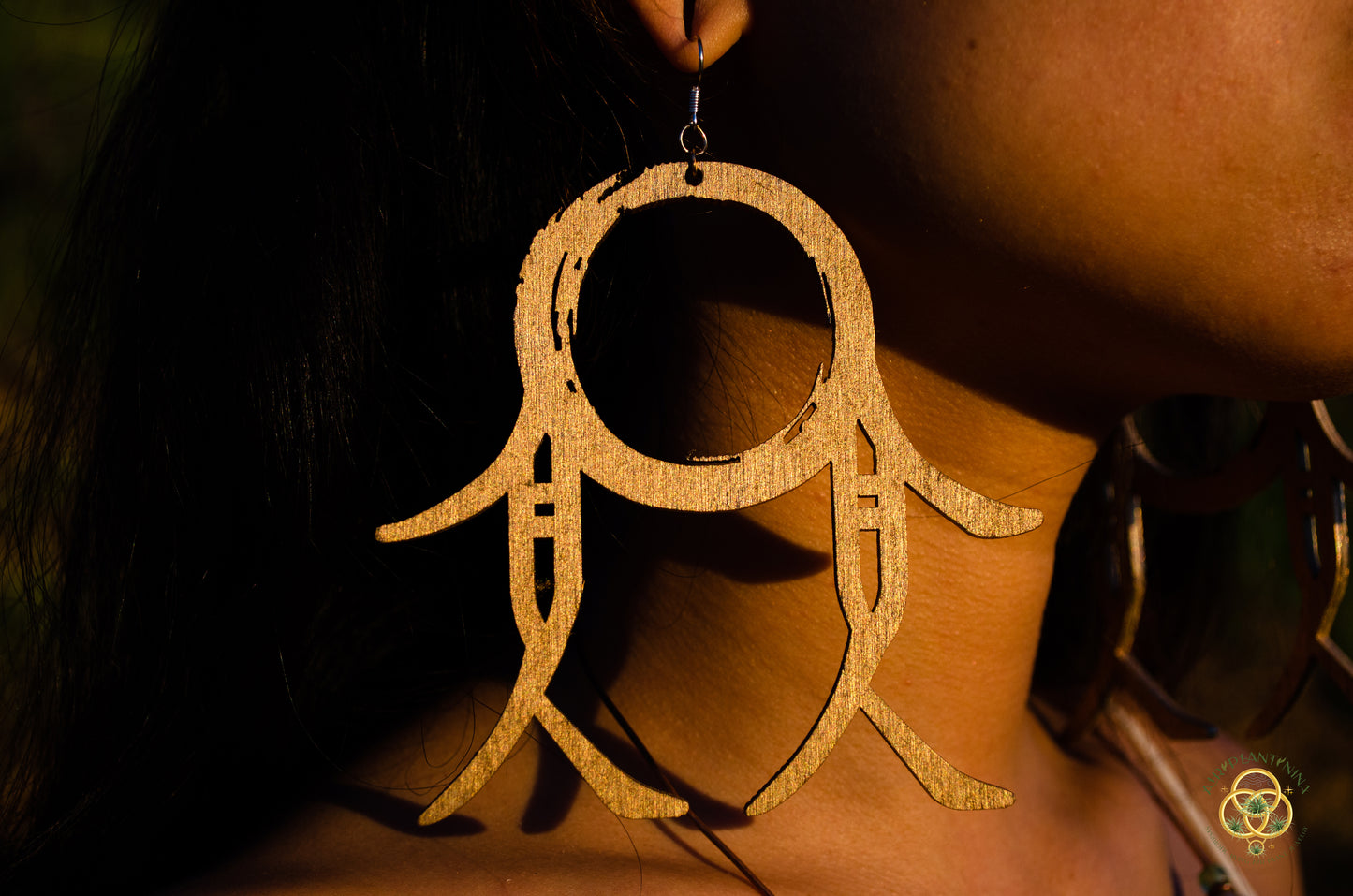 CommuniTree ~ Ankanji Key Code Light Language Wooden Earrings