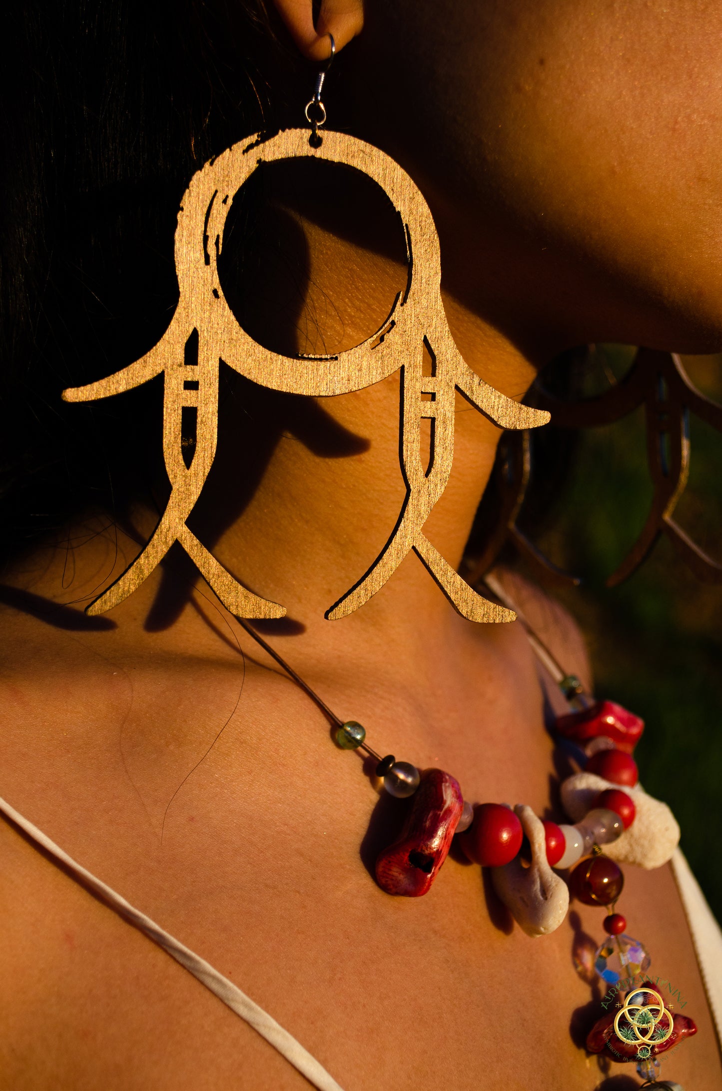 CommuniTree ~ Ankanji Key Code Light Language Wooden Earrings