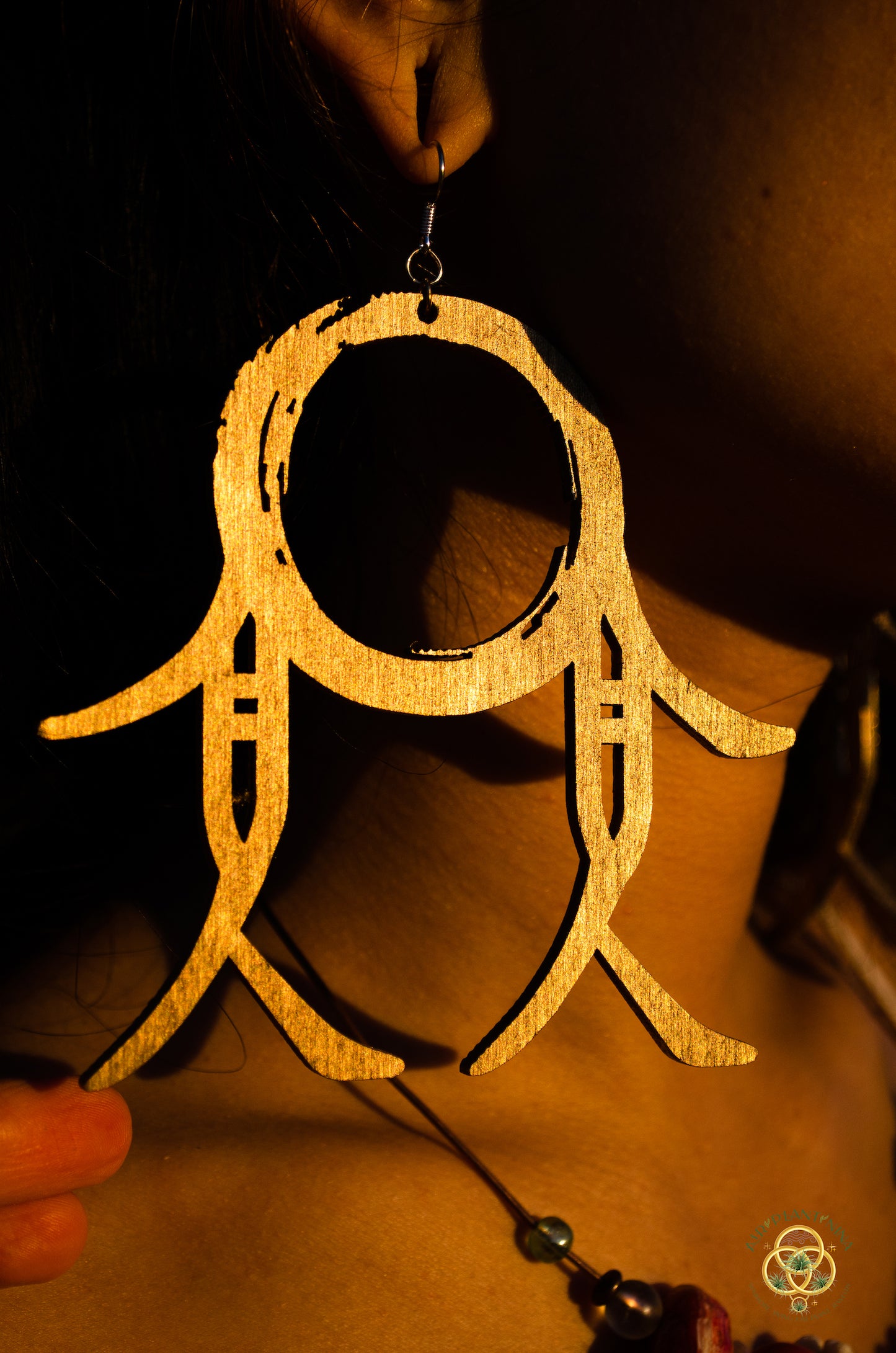 CommuniTree ~ Ankanji Key Code Light Language Wooden Earrings