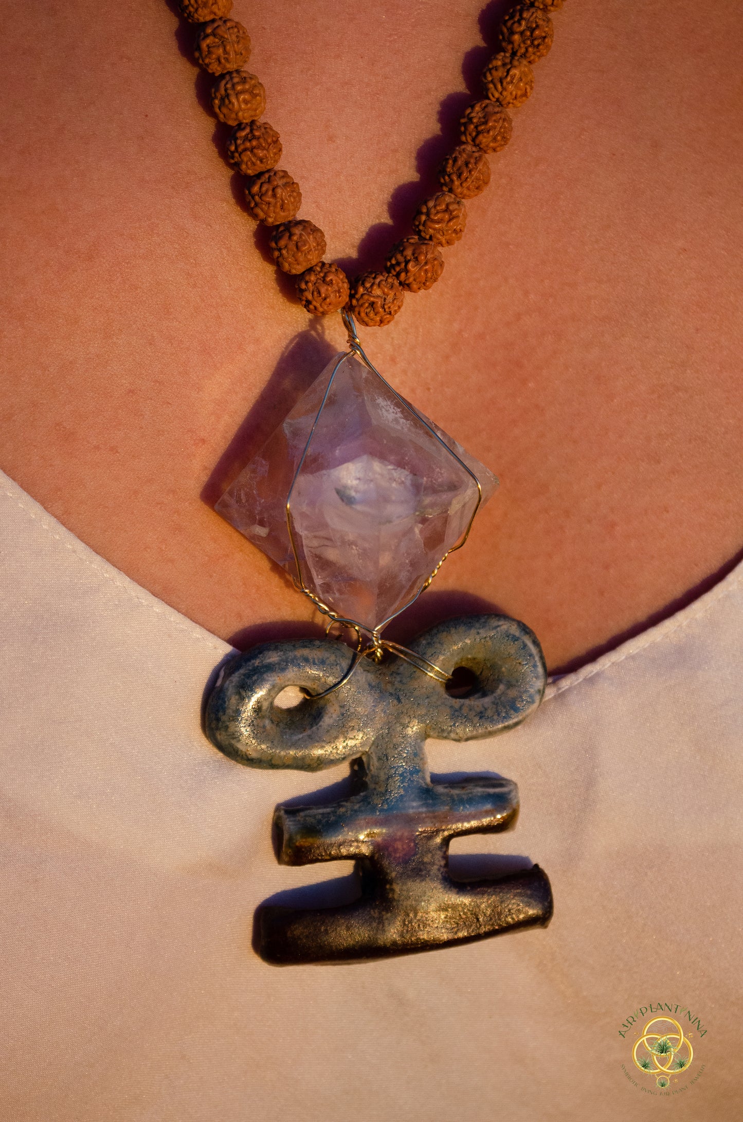 "Ankh-Fini-Chi" Original Ankanji Ceramic Crystal Necklace