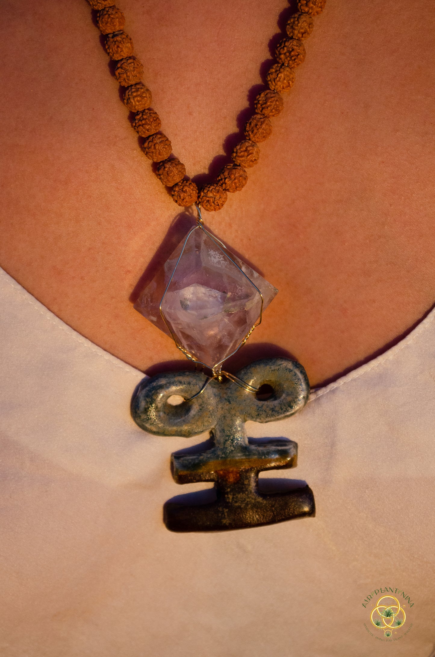 "Ankh-Fini-Chi" Original Ankanji Ceramic Crystal Necklace