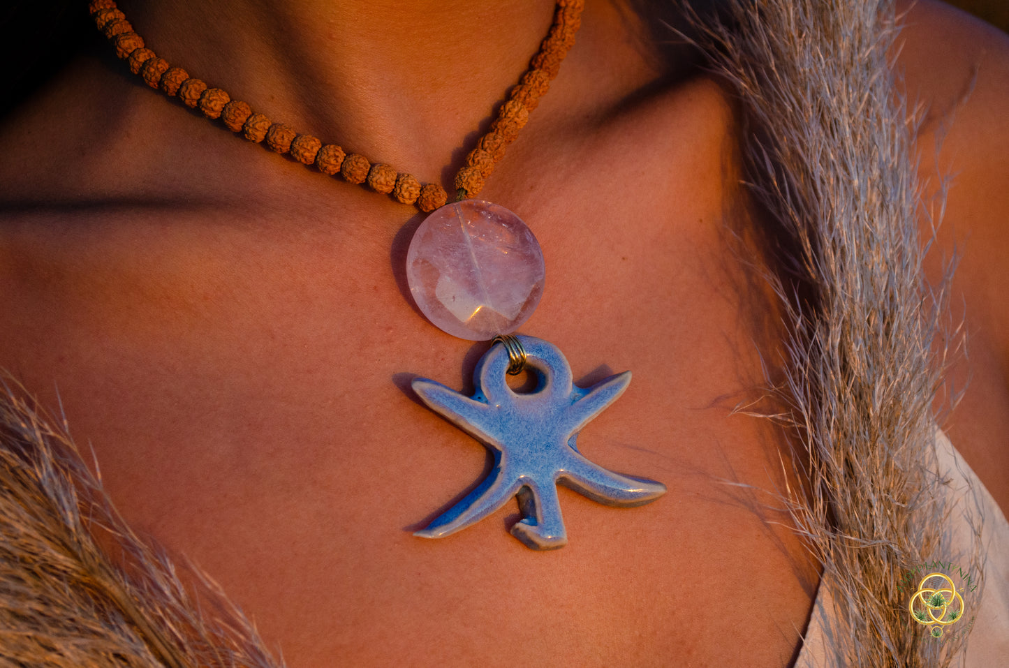 "Ankh-Sui" Ankanji Ceramic Elements Crystal Necklace ~ Waters of Life