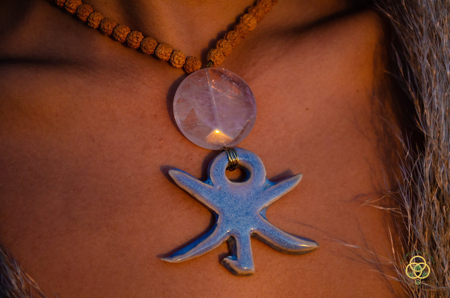 "Ankh-Sui" Ankanji Ceramic Elements Crystal Necklace ~ Waters of Life