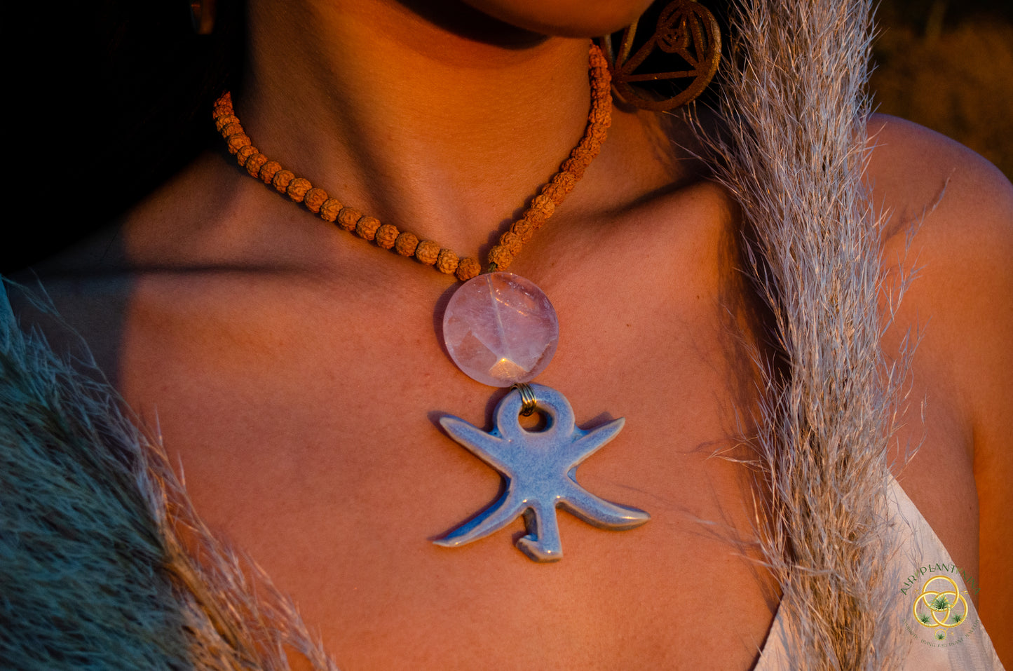 "Ankh-Sui" Ankanji Ceramic Elements Crystal Necklace ~ Waters of Life