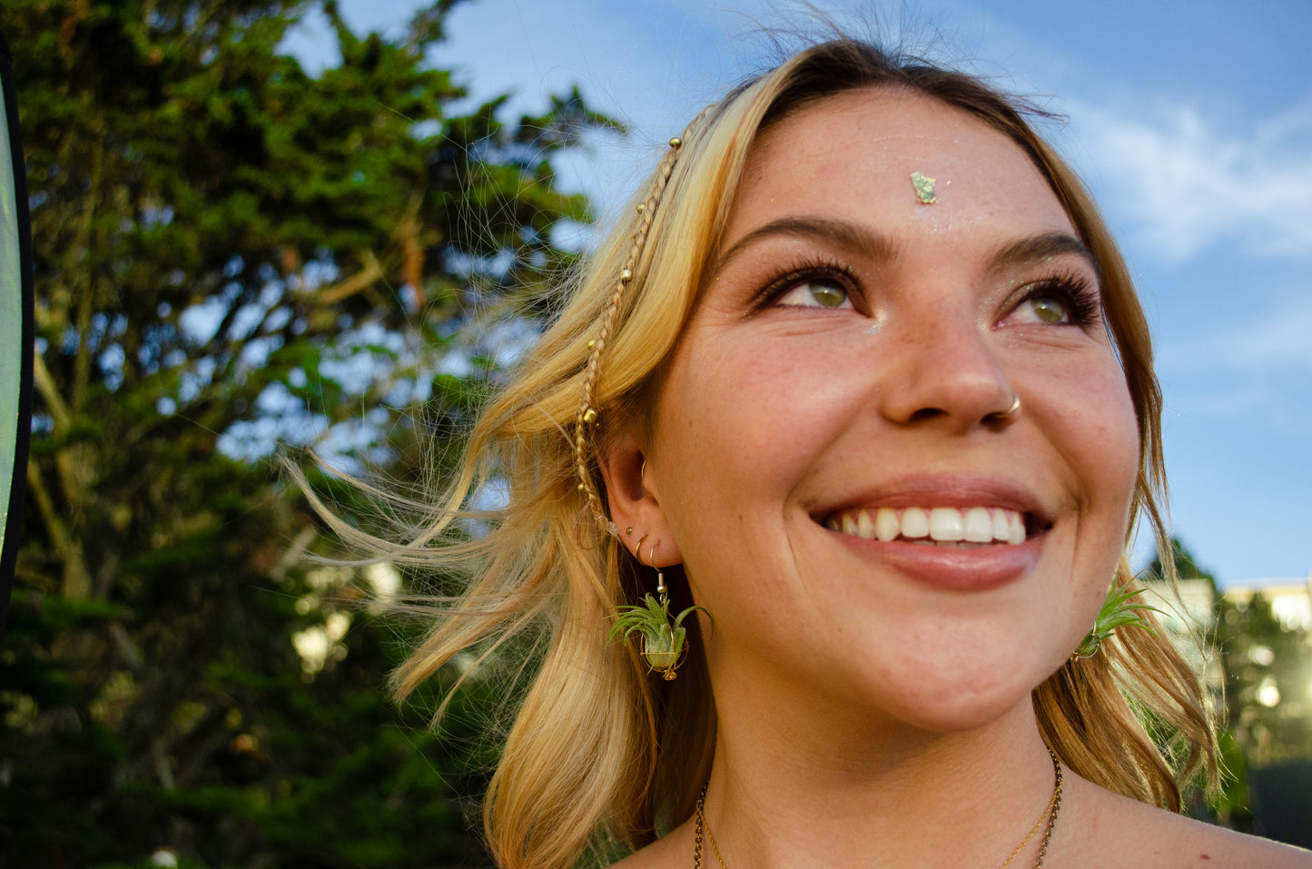 Minimalist 24K Gold Air Plant Orb Earrings ~ Dainty