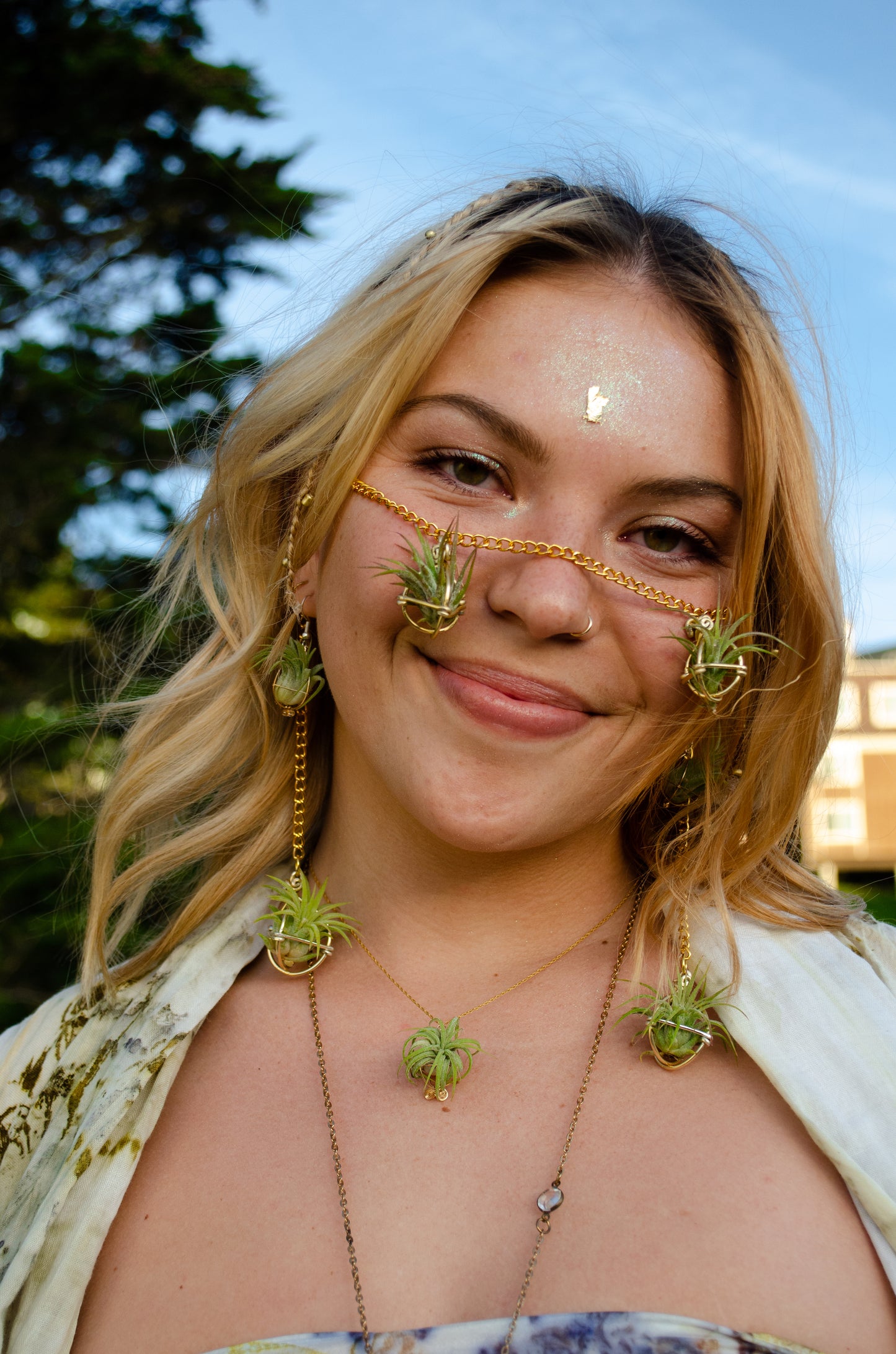 Minimalist 24K Gold Air Plant Orb Earrings ~ Dainty